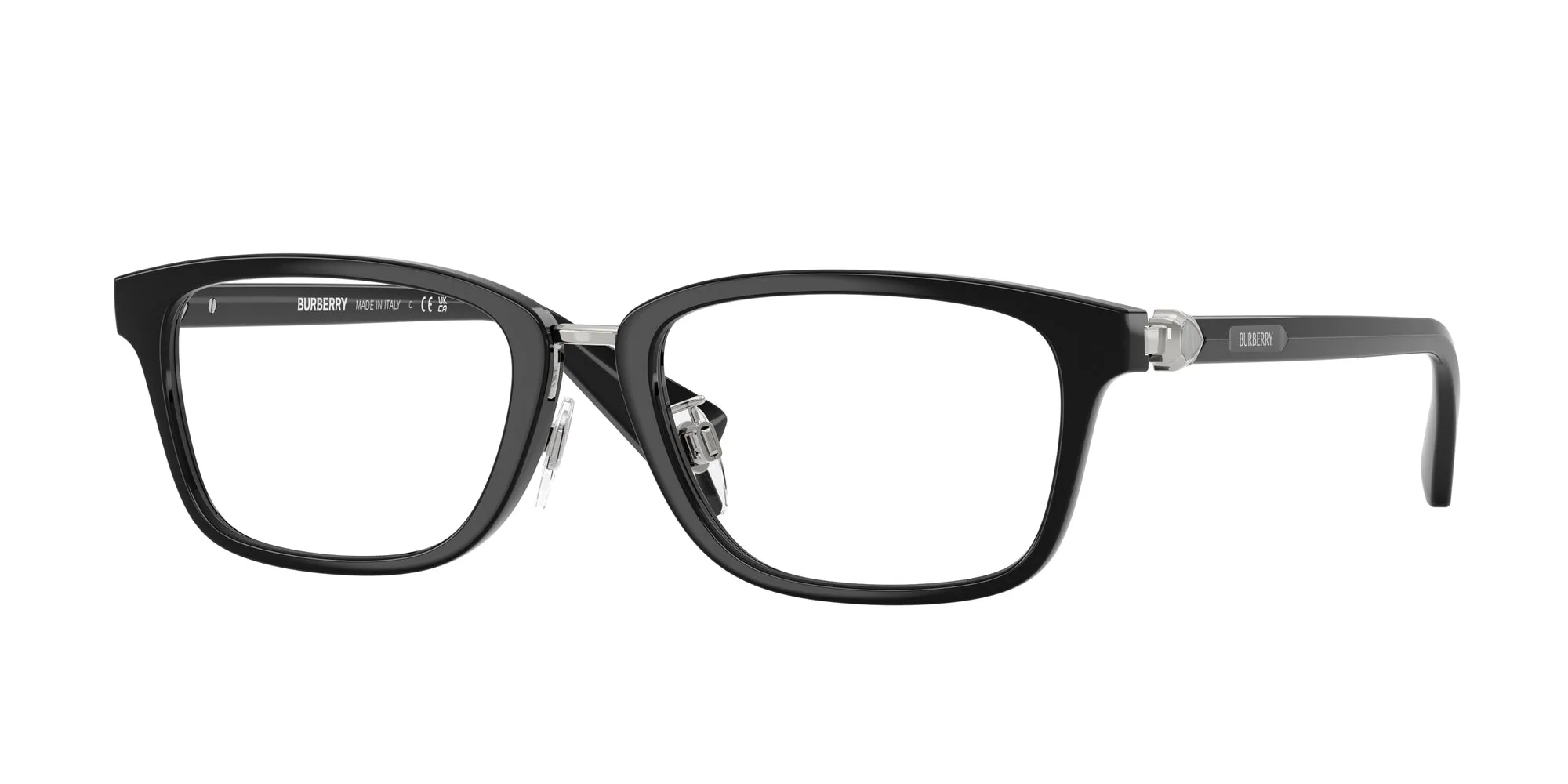 Burberry BE2437D 3001 Montature da vista Iniettato Nero Squadrata Normale - immagine 1