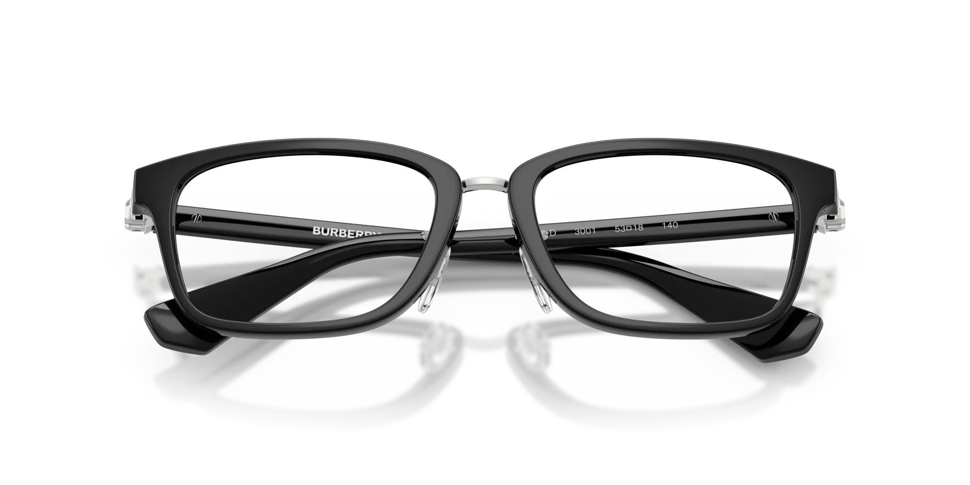 Burberry BE2437D 3001 Montature da vista Iniettato Nero Squadrata Normale - immagine 2