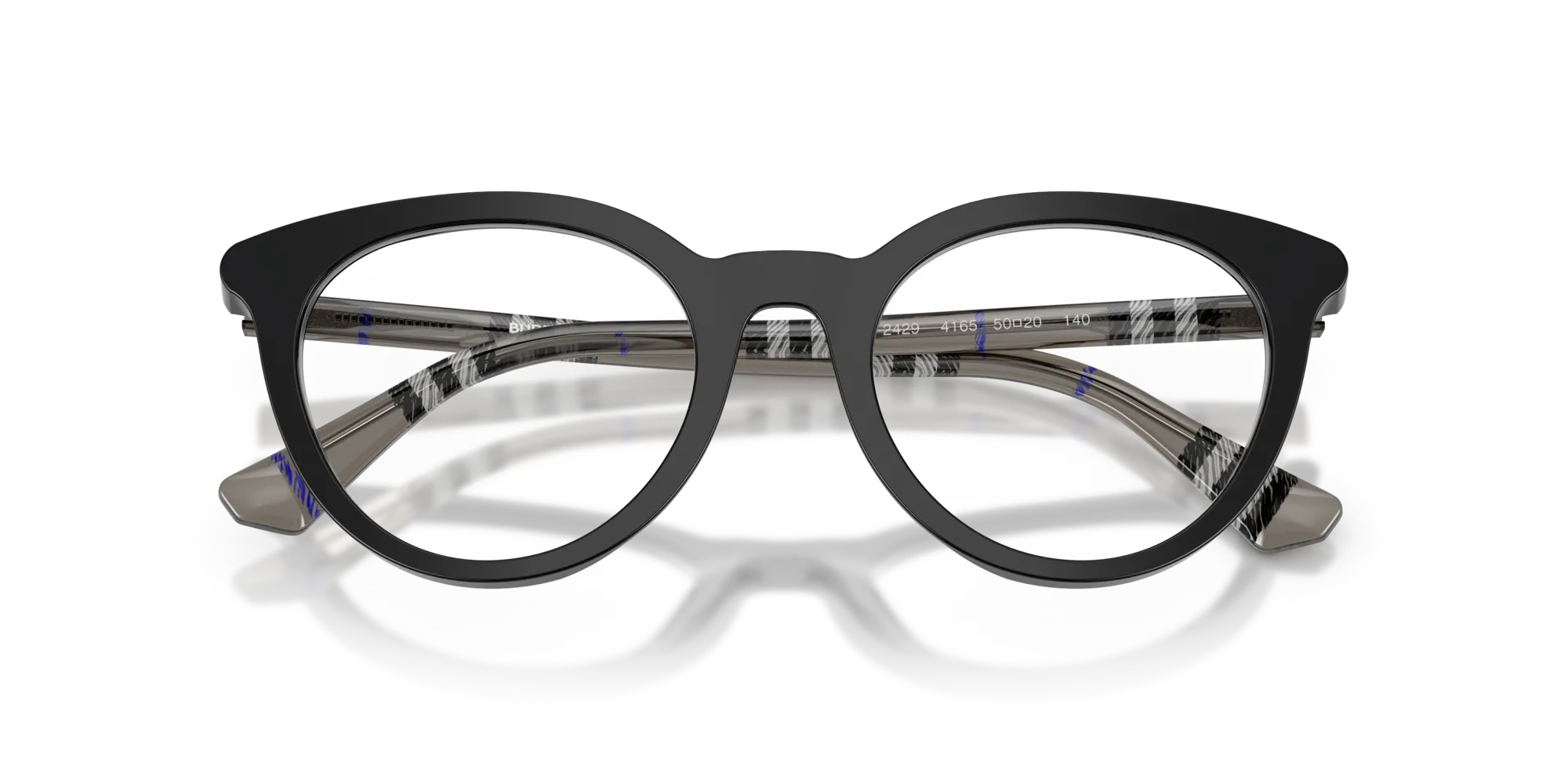 Burberry BE2429 4165 Montature da vista Acetato Nero Rotonda Normale - immagine 2