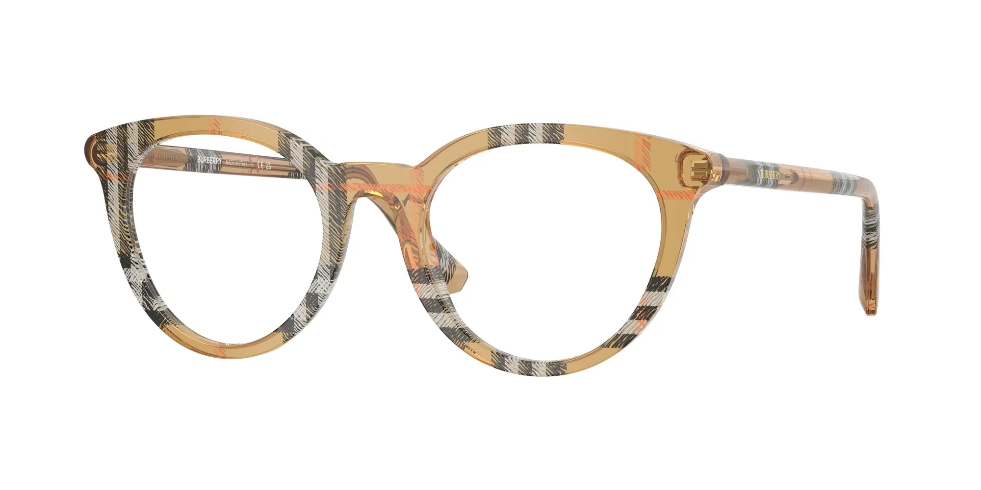 Burberry BE2429 4163 Montature da vista Acetato Marrone Rotonda Normale - immagine 1