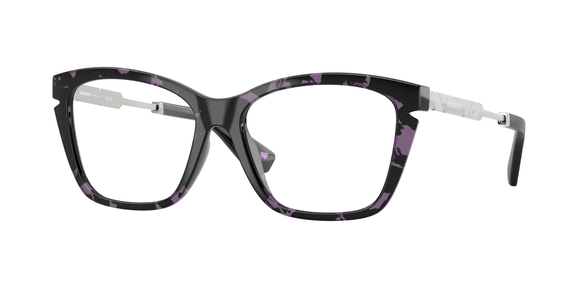 Burberry BE2427U 4159 Montature da vista Iniettato Viola Cat Eye Normale - immagine 1
