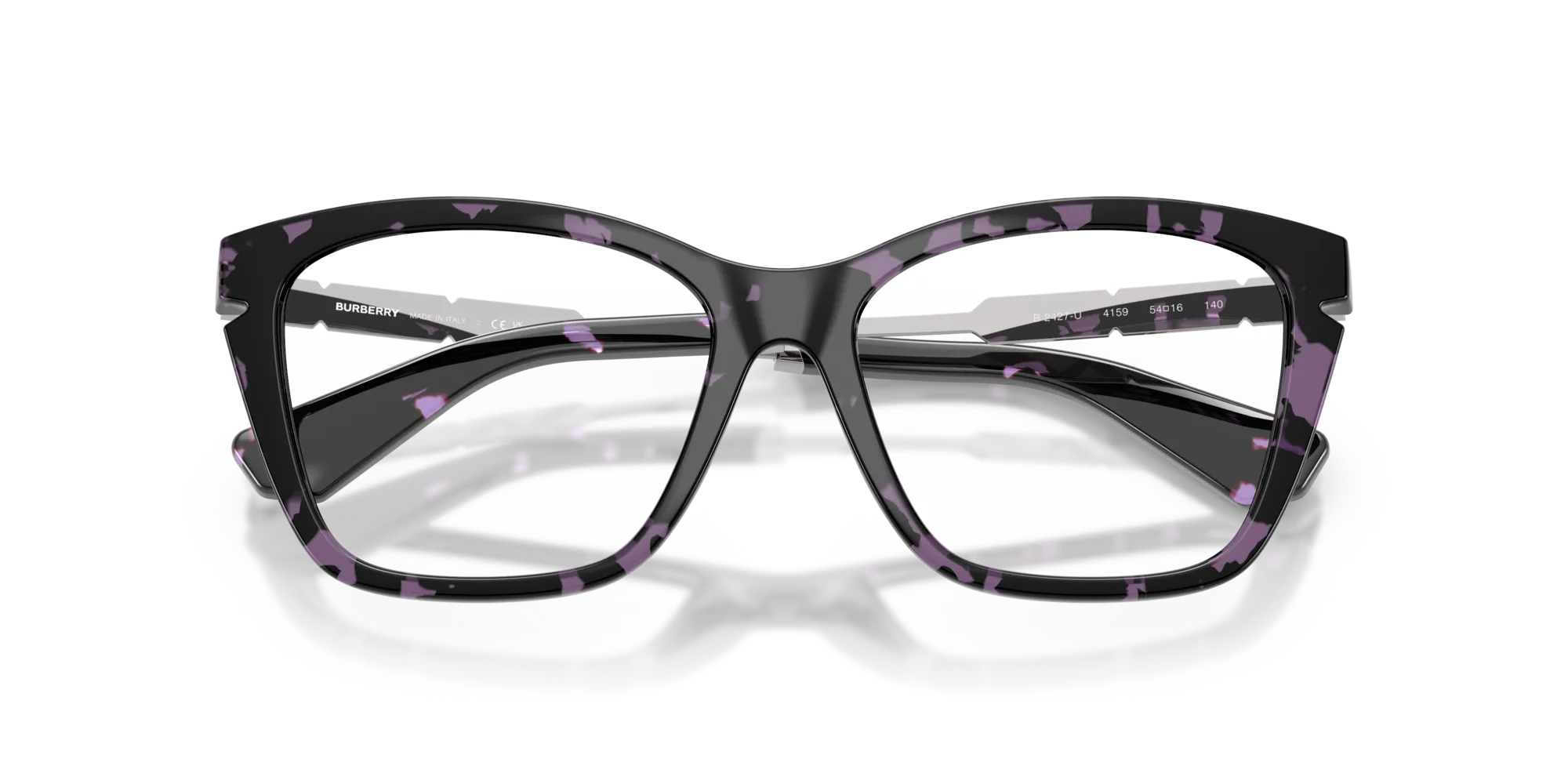 Burberry BE2427U 4159 Montature da vista Iniettato Viola Cat Eye Normale - immagine 2