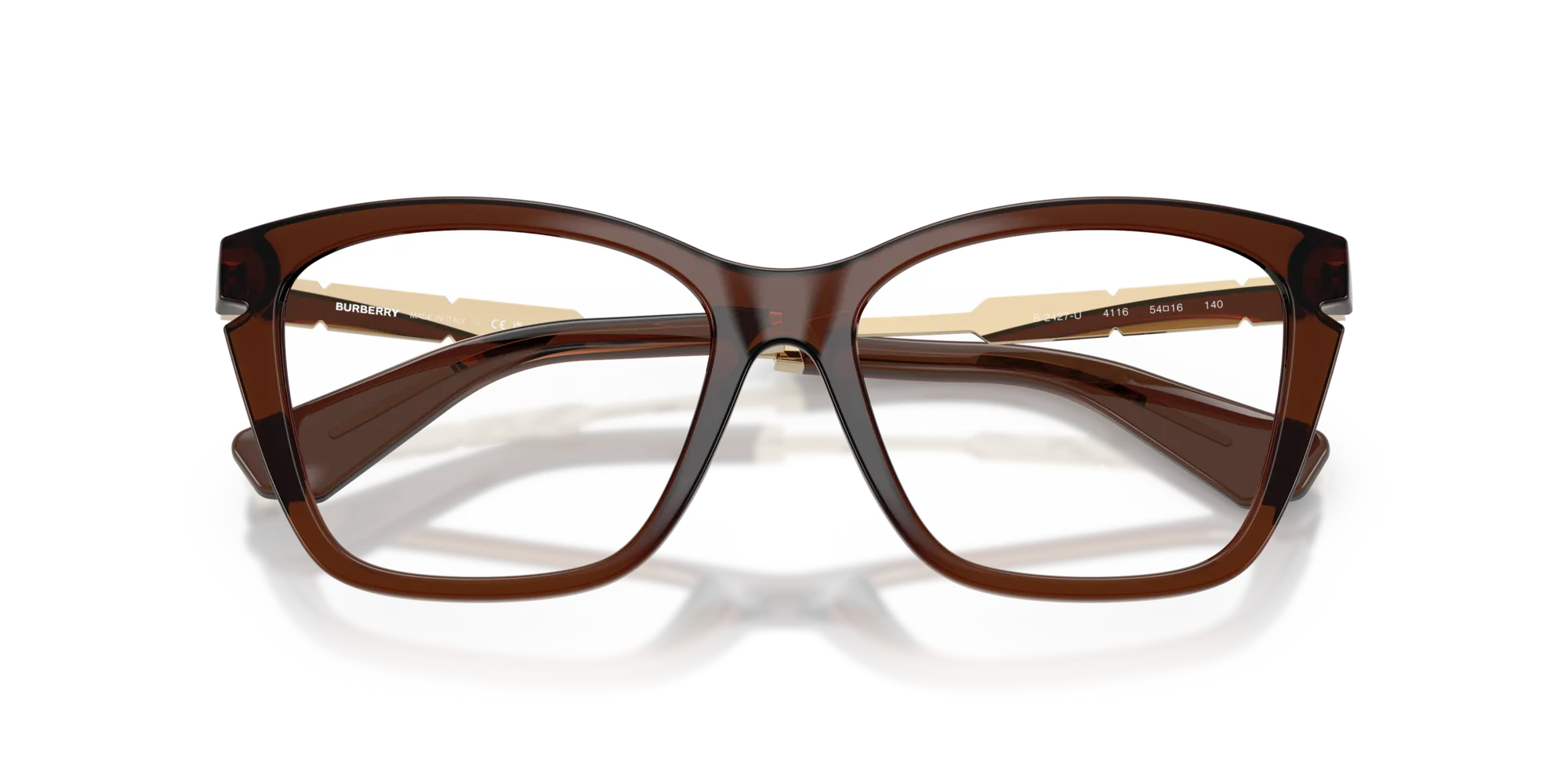 Burberry BE2427U 4116 Montature da vista Iniettato Marrone Cat Eye Normale - immagine 2