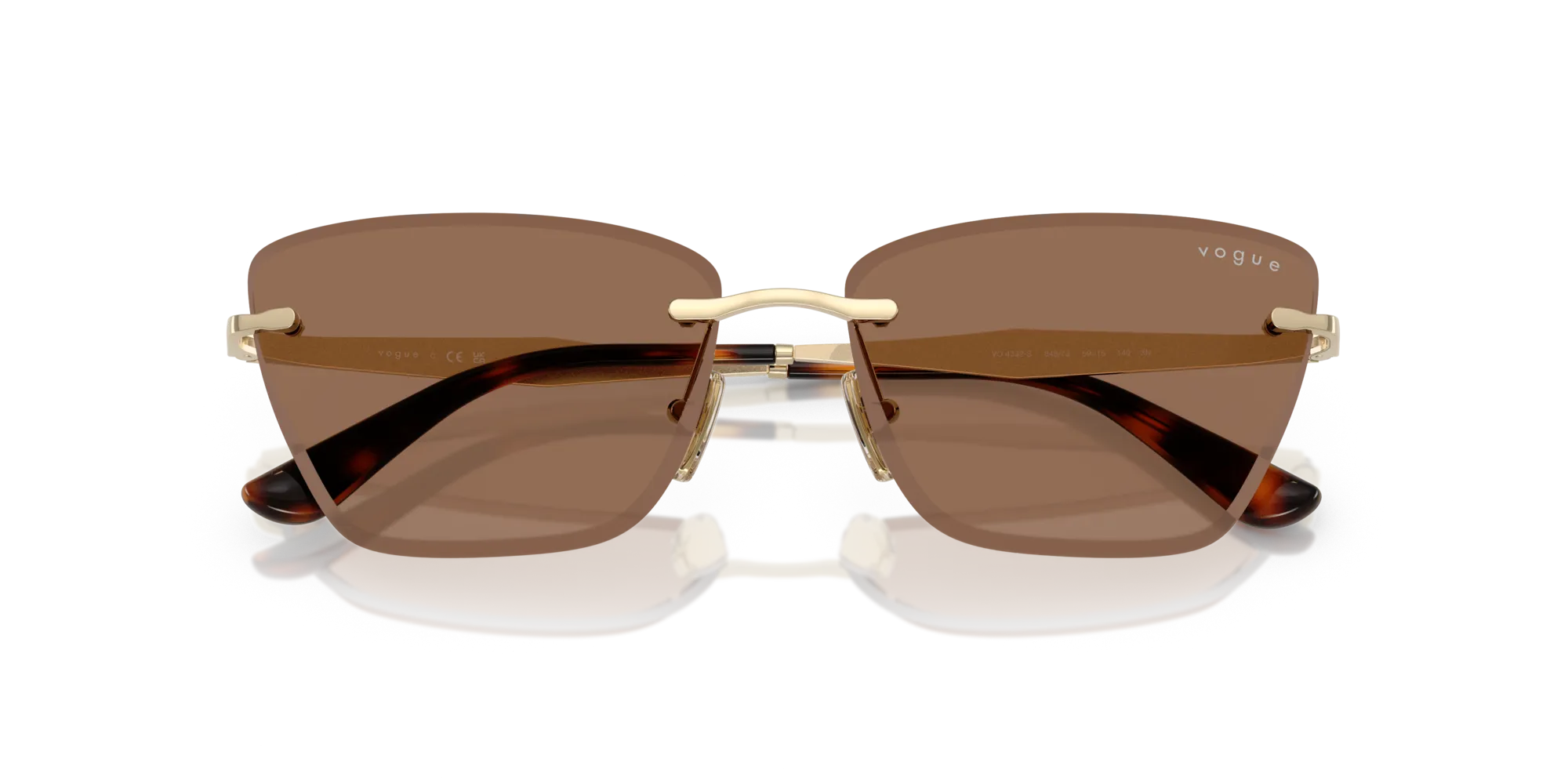 VOGUE EYEWEAR VO4332S 848/73 Occhiali da sole Metallo Oro Marrone Cat Eye Normale - immagine 2