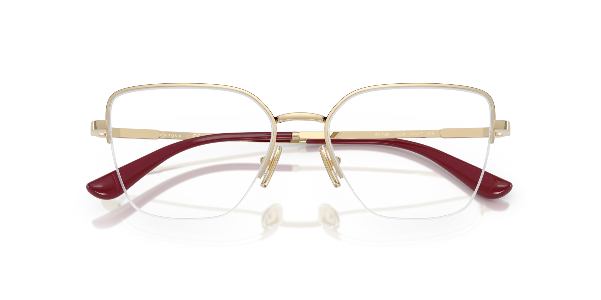 VOGUE EYEWEAR VO4331 5208 Montature da vista Metallo Oro Farfalla Normale - immagine 2
