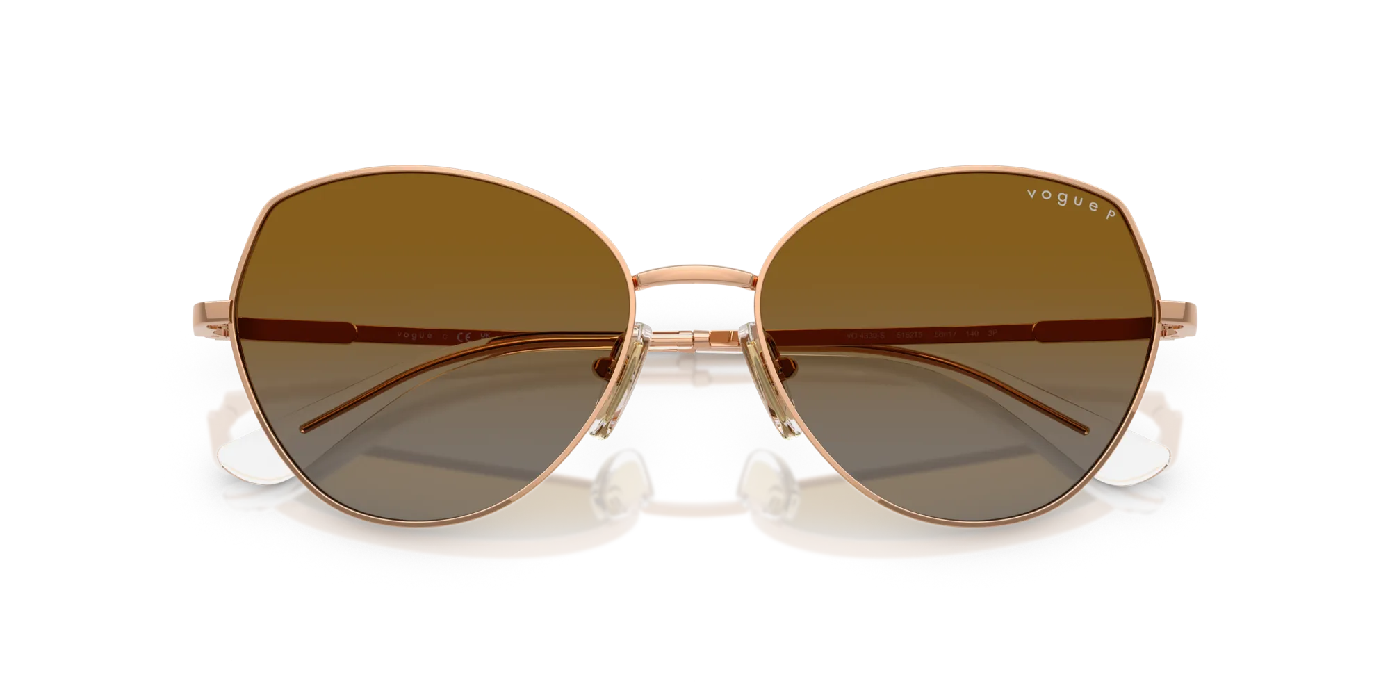 VOGUE EYEWEAR VO4330S 5152T5 Occhiali da sole Metallo Oro Grigio Geometrica Polarizzata Sfumato - immagine 2