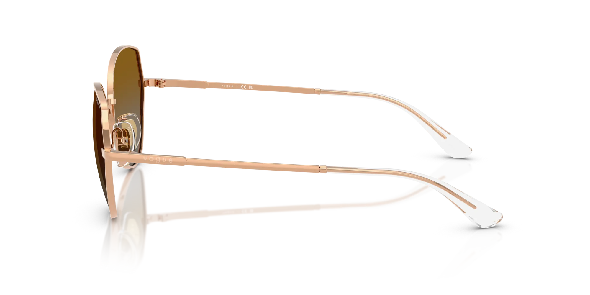 VOGUE EYEWEAR VO4330S 5152T5 Occhiali da sole Metallo Oro Grigio Geometrica Polarizzata Sfumato - immagine 4