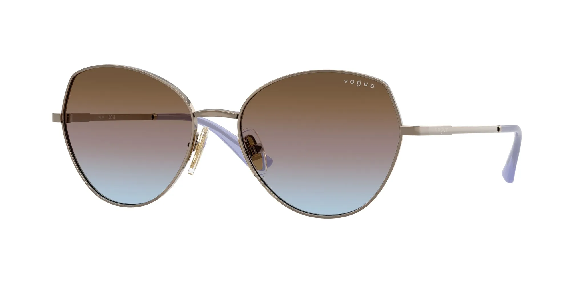 VOGUE EYEWEAR VO4330S 513848 Occhiali da sole Metallo Marrone Blu Geometrica Normale Sfumato - immagine 1
