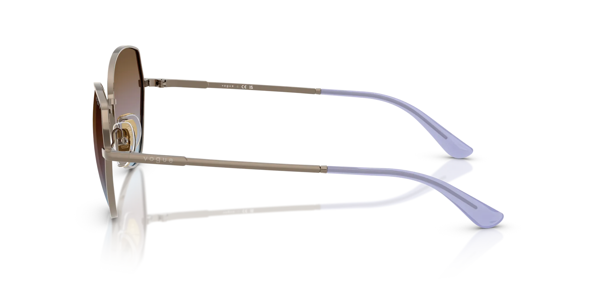 VOGUE EYEWEAR VO4330S 513848 Occhiali da sole Metallo Marrone Blu Geometrica Normale Sfumato - immagine 4