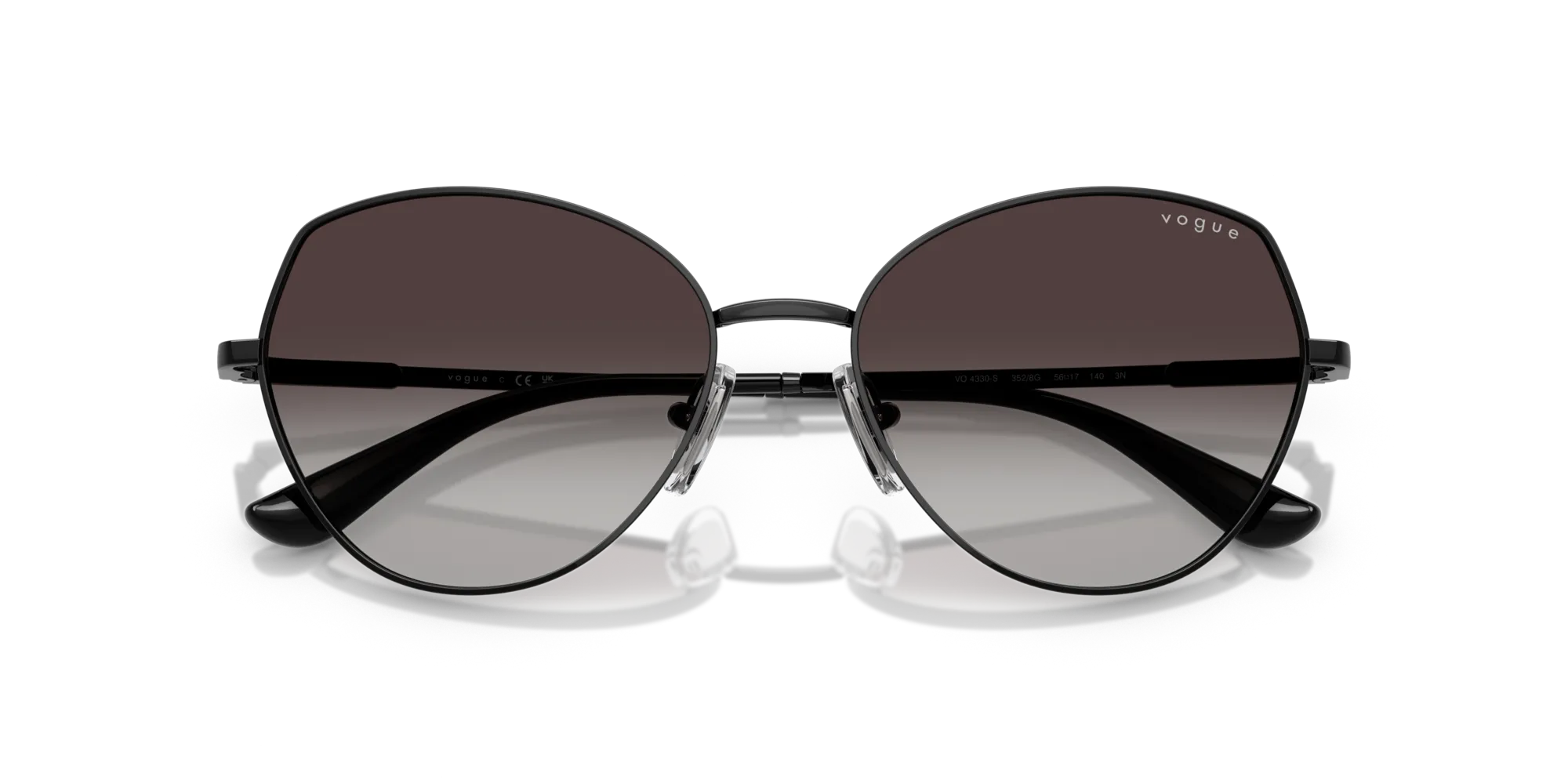 VOGUE EYEWEAR VO4330S 352/8G Occhiali da sole Metallo Nero Grigio Geometrica Normale Sfumato - immagine 2
