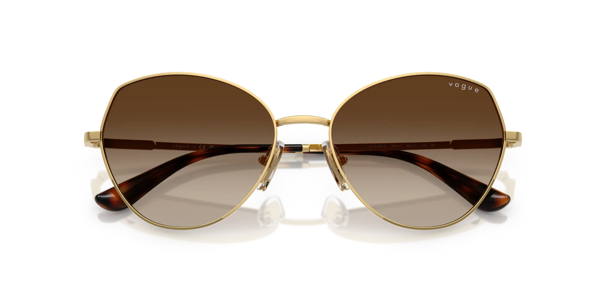 VOGUE EYEWEAR VO4330S 280/13 Occhiali da sole Metallo Oro Marrone Geometrica Normale Sfumato - immagine 2