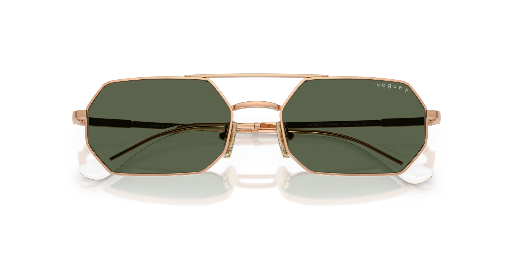 VOGUE EYEWEAR VO4329S 51529A Occhiali da sole Metallo Oro Verde Geometrica Polarizzata - immagine 2