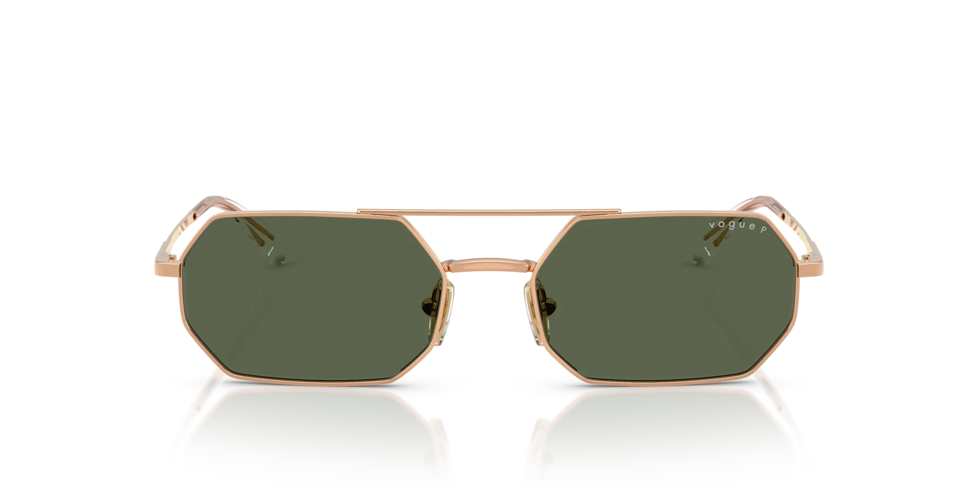 VOGUE EYEWEAR VO4329S 51529A Occhiali da sole Metallo Oro Verde Geometrica Polarizzata - immagine 3