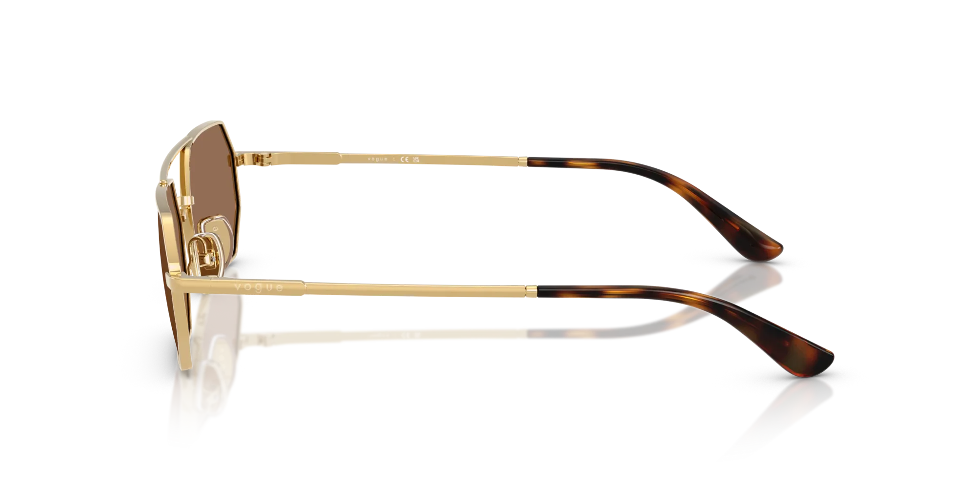 VOGUE EYEWEAR VO4329S 280/73 Occhiali da sole Metallo Oro Marrone Geometrica Normale - immagine 4