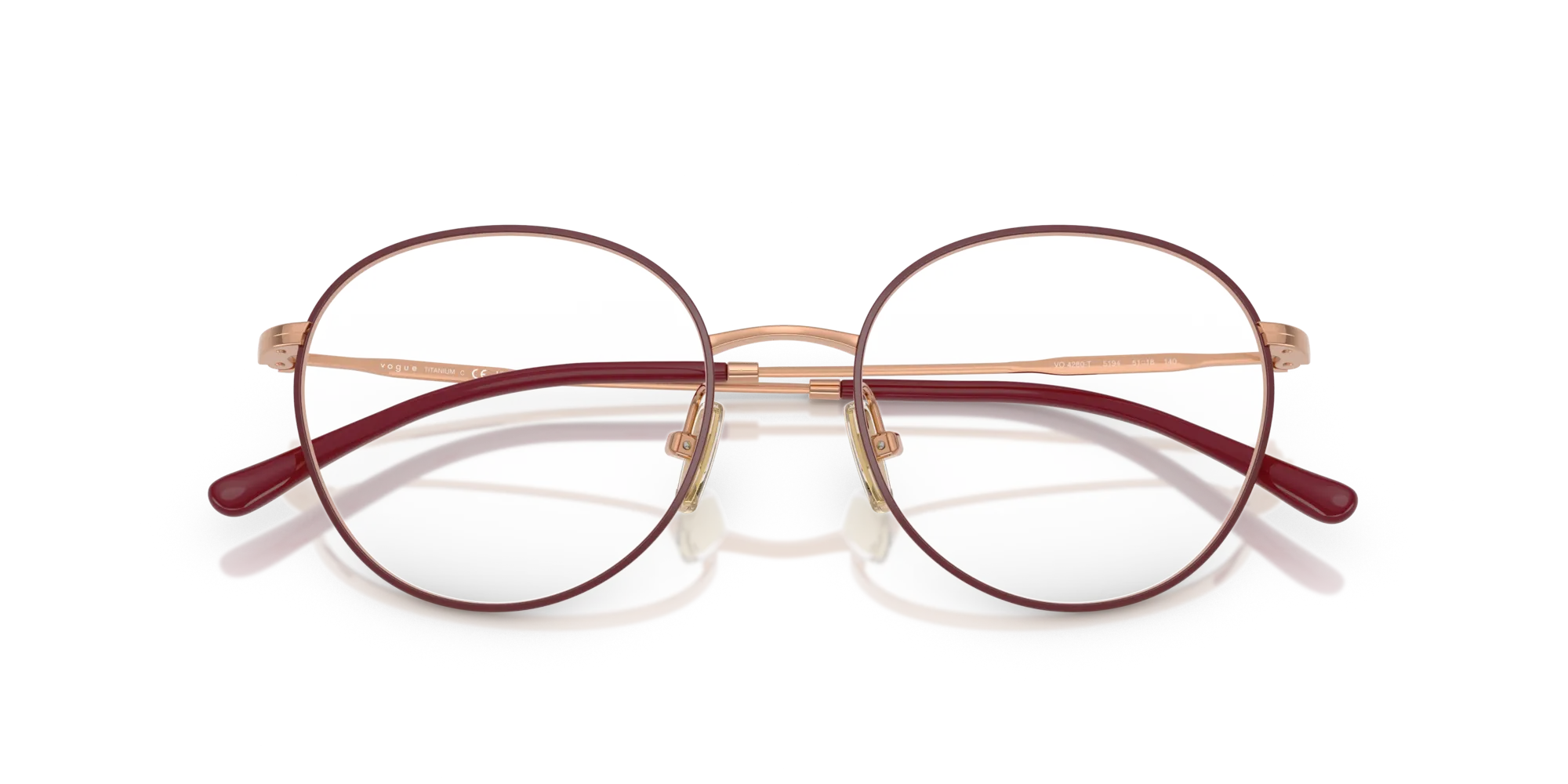 VOGUE EYEWEAR VO4280T 5194 Montature da vista Titanio Rosso Pantos Normale - immagine 2