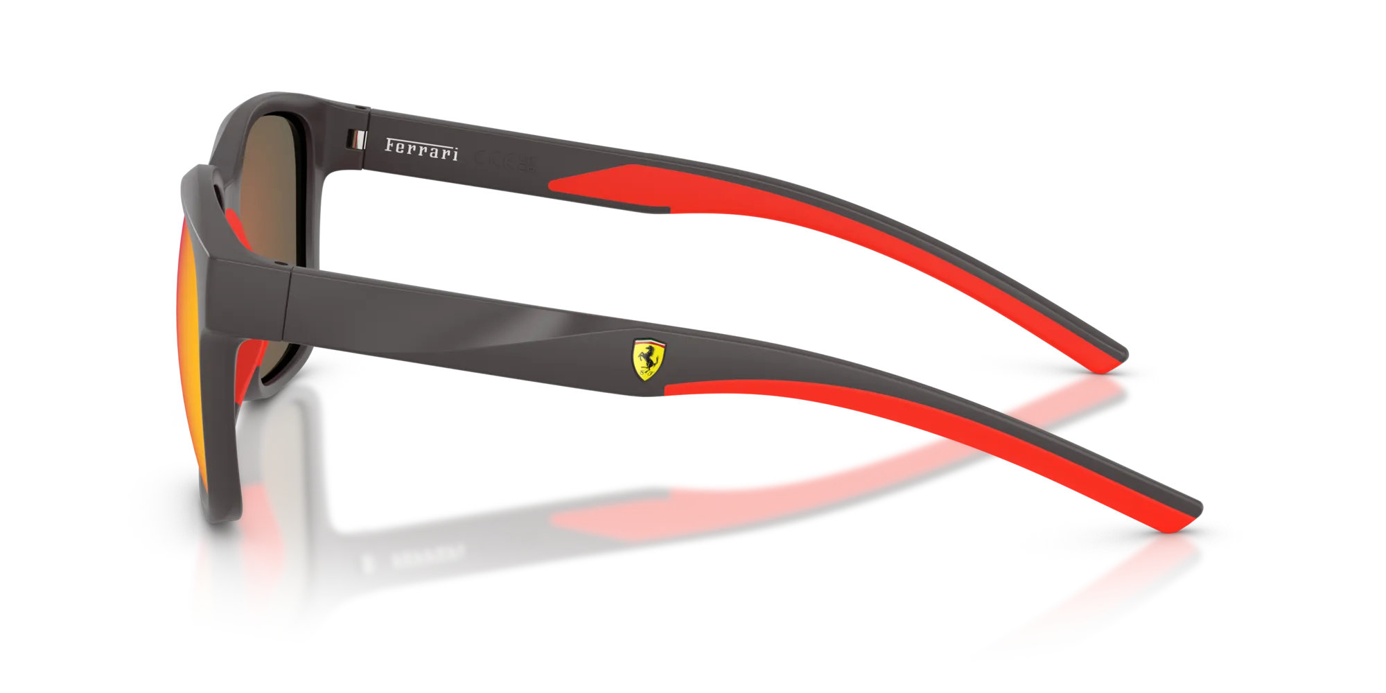 Ferrari Scuderia FZ6019D 528/6Q Occhiali da sole Iniettato Grigio Rosso Squadrata Normale Specchiato - immagine 4