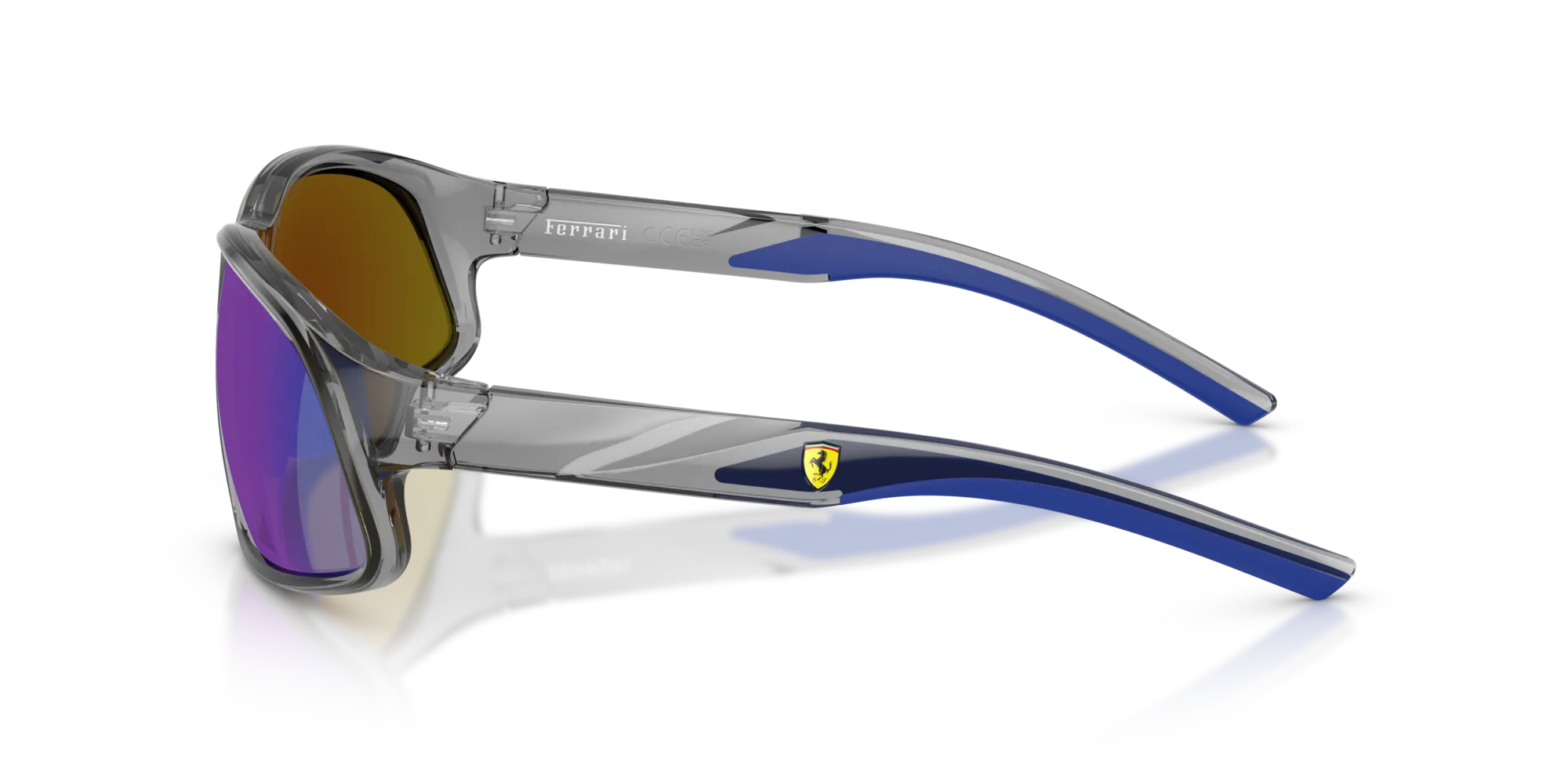 Ferrari Scuderia FZ6016U 524/25 Occhiali da sole Iniettato Grigio Blu Geometrica Specchiate - immagine 4