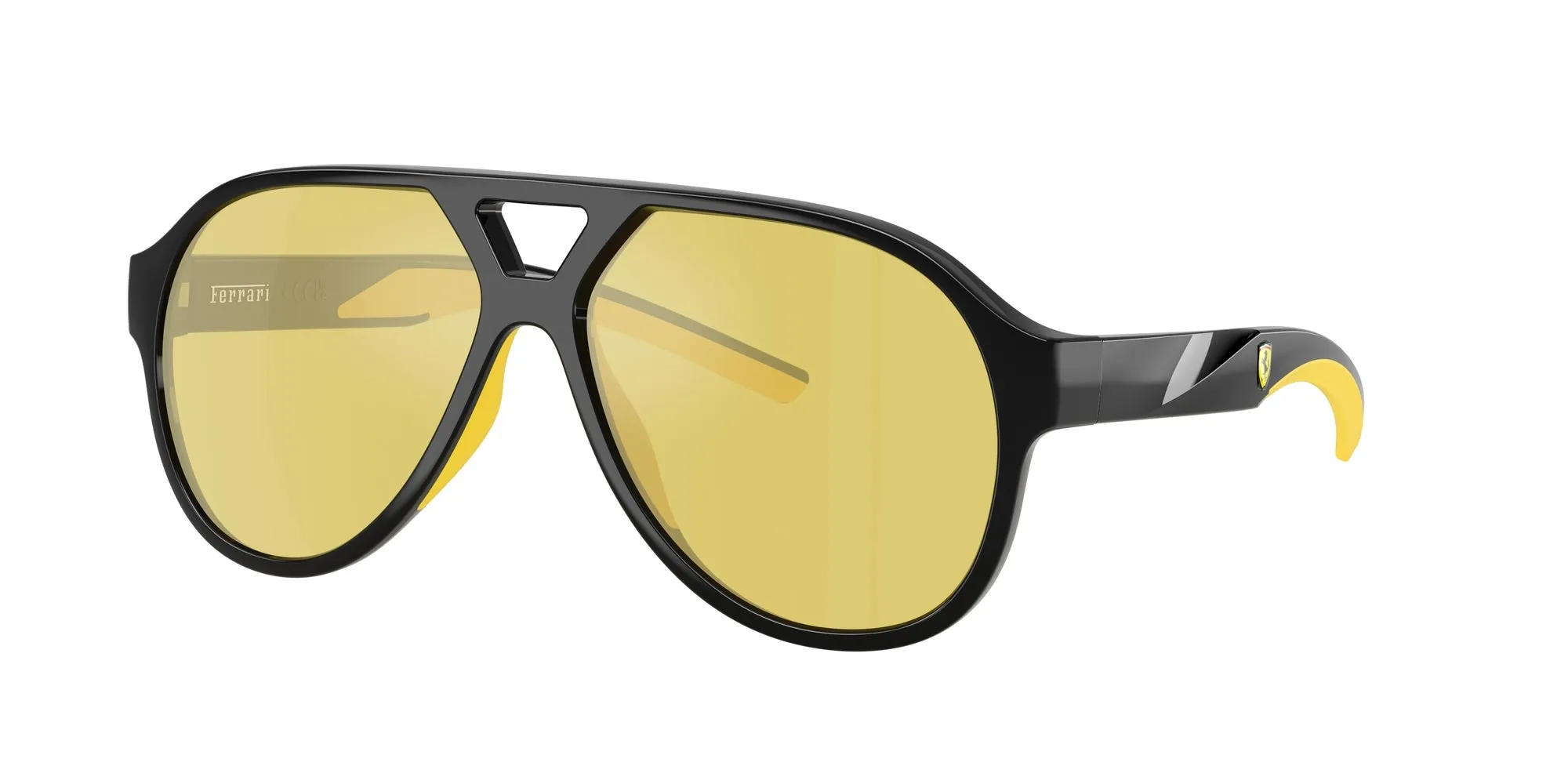 Ferrari Scuderia FZ6014U 501/V9 Occhiali da sole Iniettato Nero Giallo Pilot Normale - immagine 1