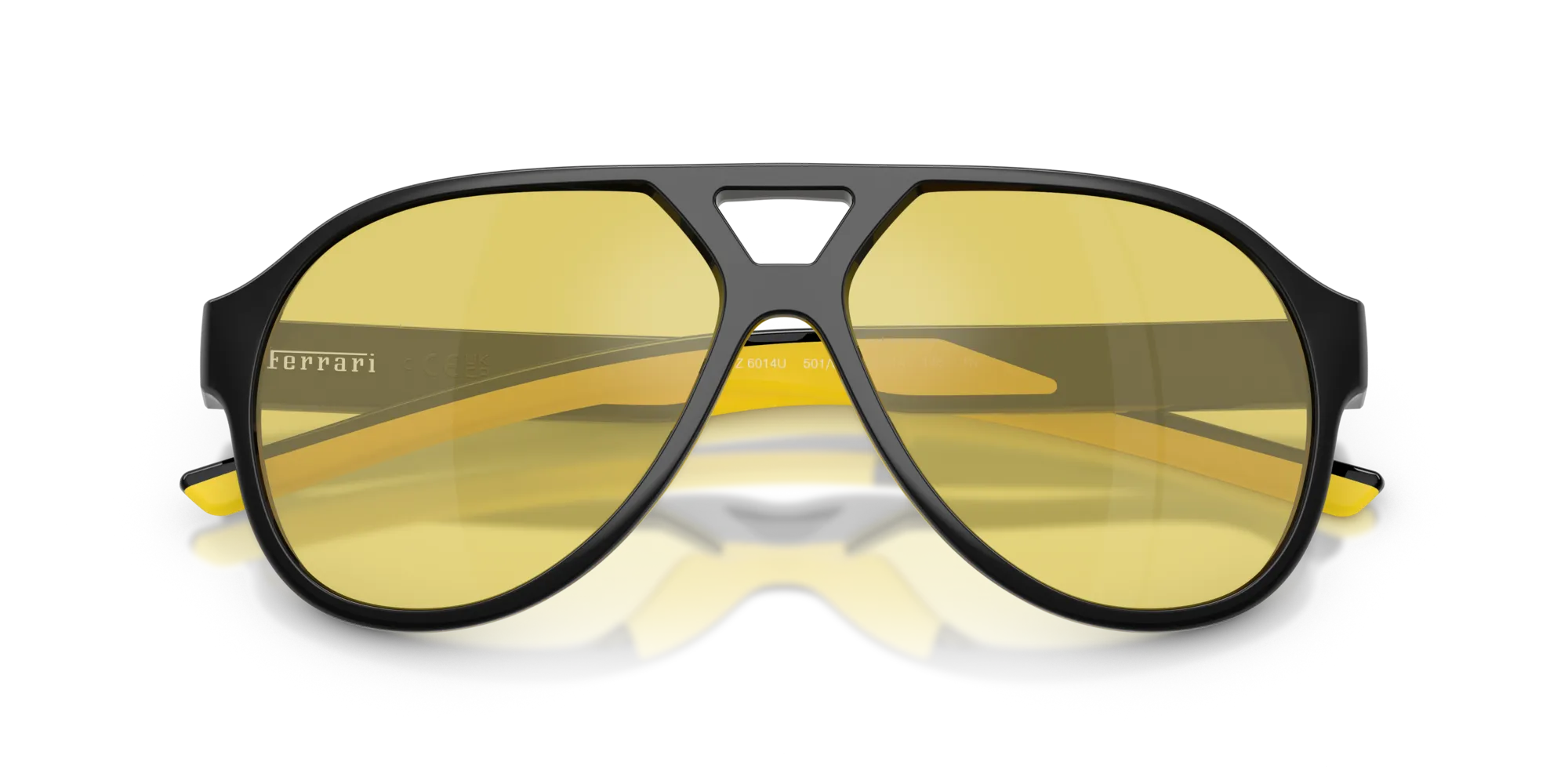 Ferrari Scuderia FZ6014U 501/V9 Occhiali da sole Iniettato Nero Giallo Pilot Normale - immagine 2