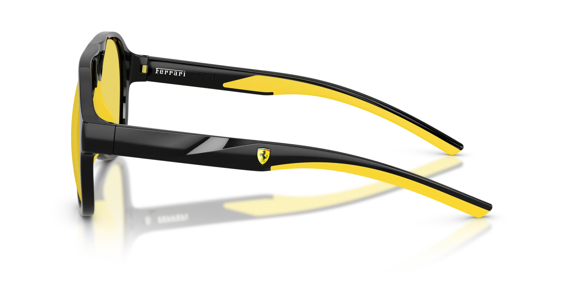 Ferrari Scuderia FZ6014U 501/V9 Occhiali da sole Iniettato Nero Giallo Pilot Normale - immagine 4
