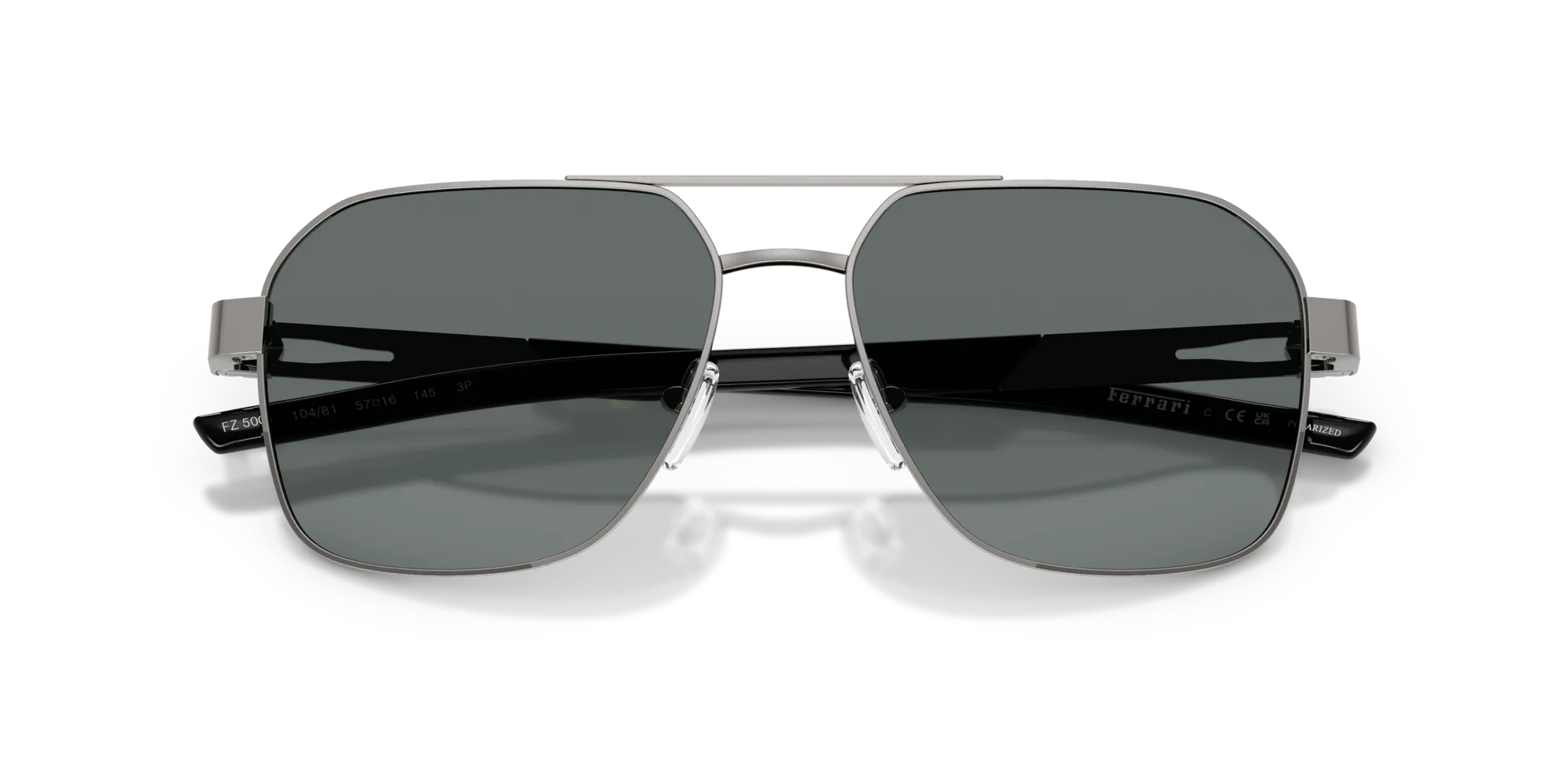 Ferrari Scuderia FZ5003 104/81 Occhiali da sole Metallo Grigio Grigio Squadrata Polarizzata - immagine 2