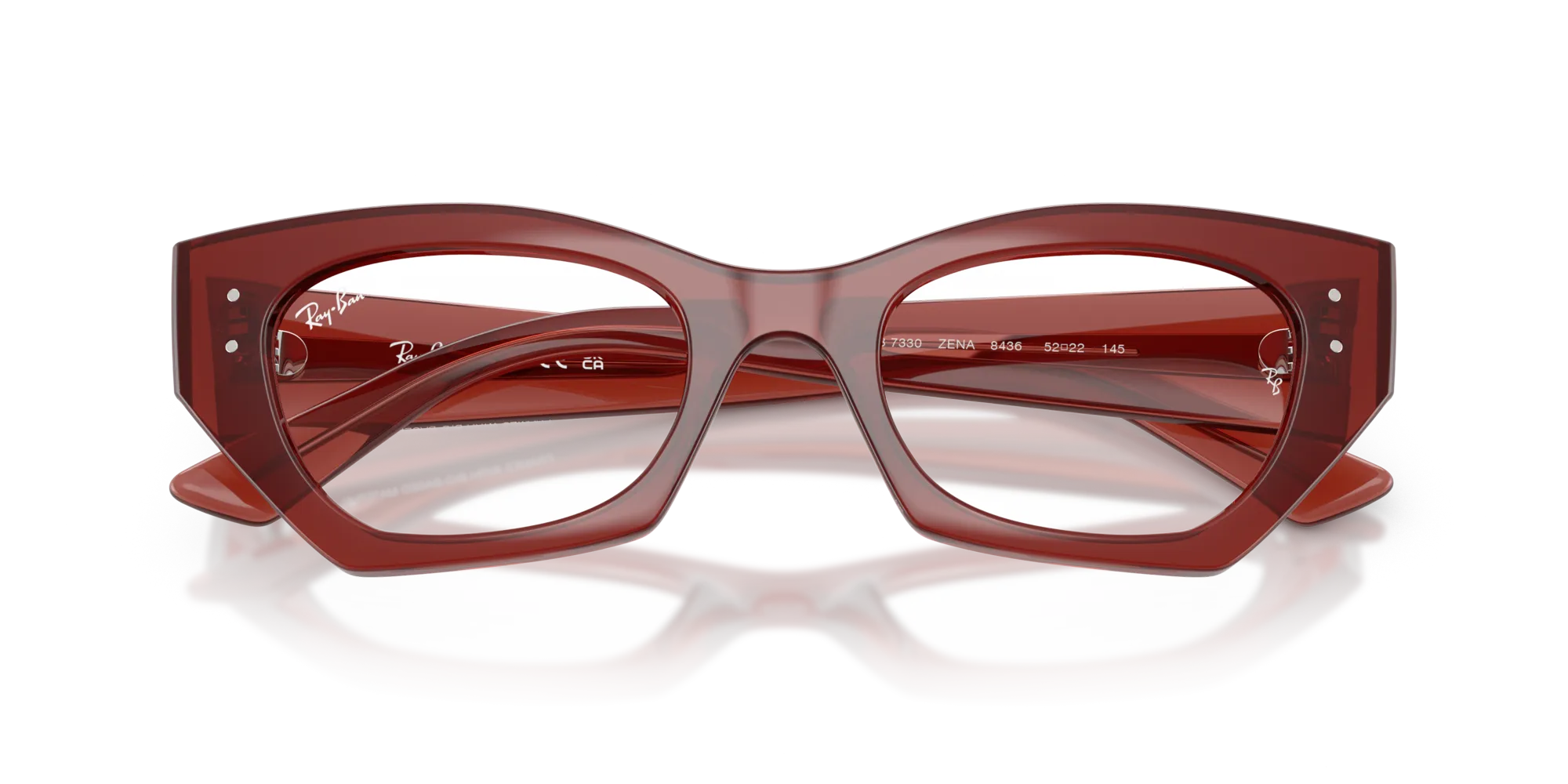 Ray - Ban RX7330 ZENA 8436 Montature da vista Iniettato Marrone Trasparente Geometrica Normale - immagine 2
