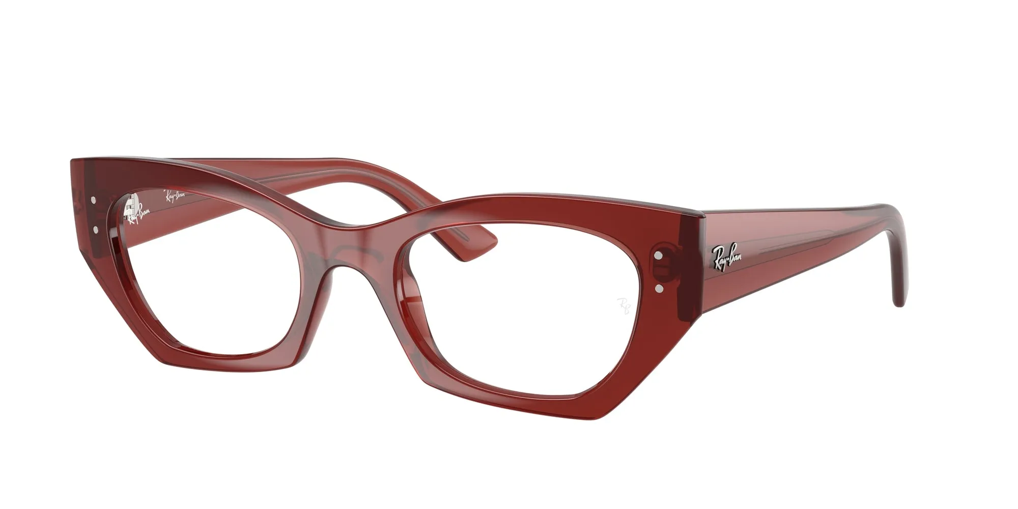 Ray - Ban RX7330 ZENA 8436 Montature da vista Iniettato Marrone Trasparente Geometrica Normale - immagine 1