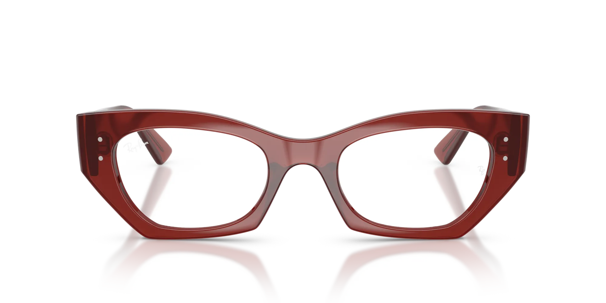 Ray - Ban RX7330 ZENA 8436 Montature da vista Iniettato Marrone Trasparente Geometrica Normale - immagine 3