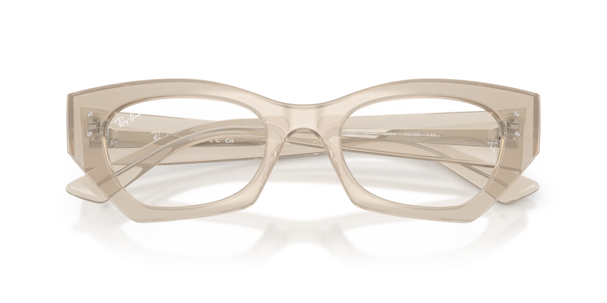 Ray - Ban RX7330 ZENA 8433 Montature da vista Iniettato Bianco Trasparente Geometrica Normale - immagine 2