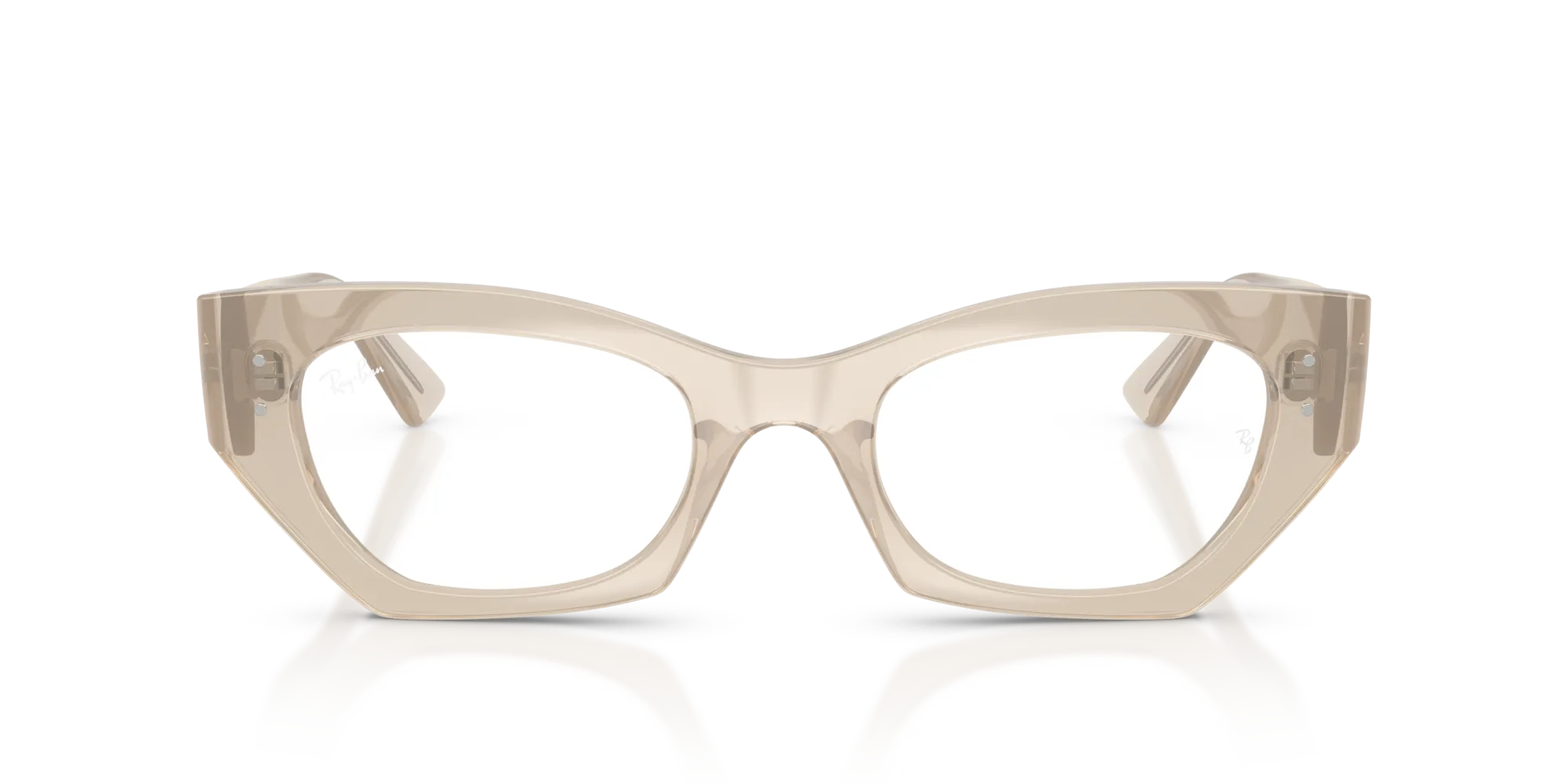 Ray - Ban RX7330 ZENA 8433 Montature da vista Iniettato Bianco Trasparente Geometrica Normale - immagine 3