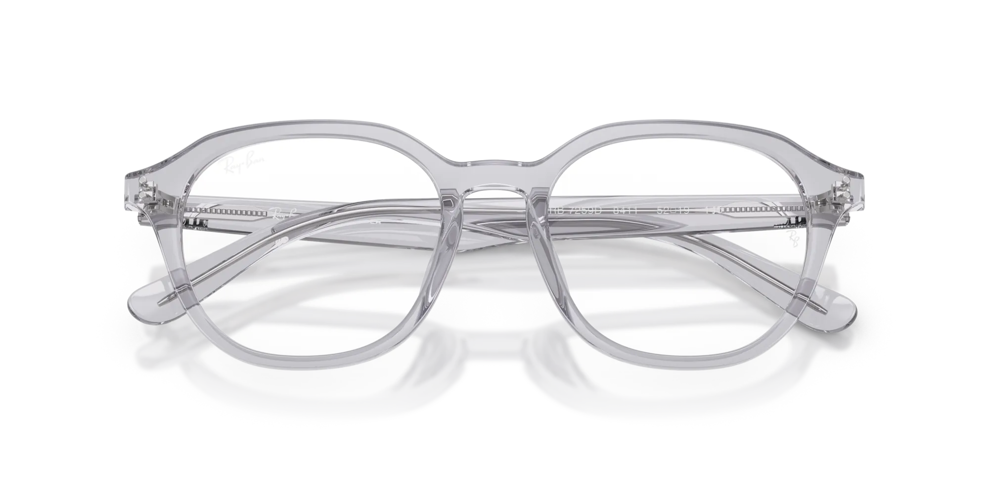 Ray - Ban RX7259D 8411 Montature da vista Acetato Grigio Trasparente Squadrata Normale - immagine 2
