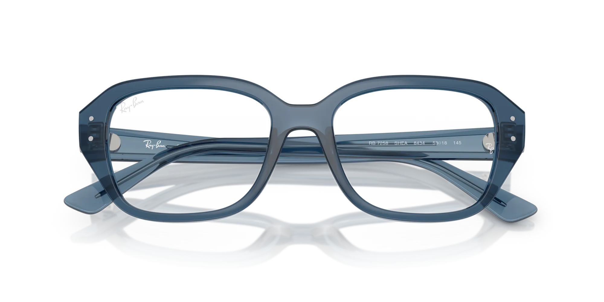 Ray - Ban RX7258 SHEA 8434 Montature da vista Iniettato Blu Trasparente Squadrata Normale - immagine 2