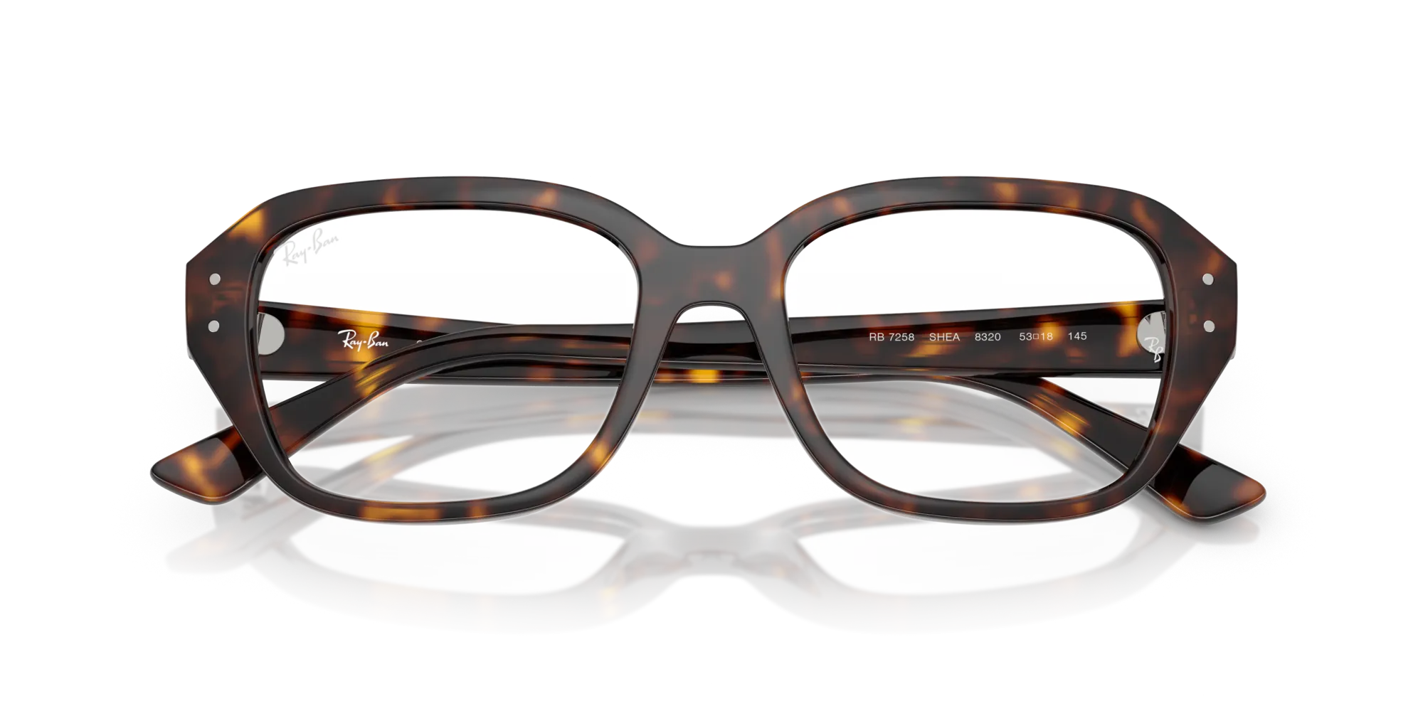 Ray - Ban RX7258 SHEA 8320 Montature da vista Iniettato Tartaruga Trasparente Squadrata Normale - immagine 2
