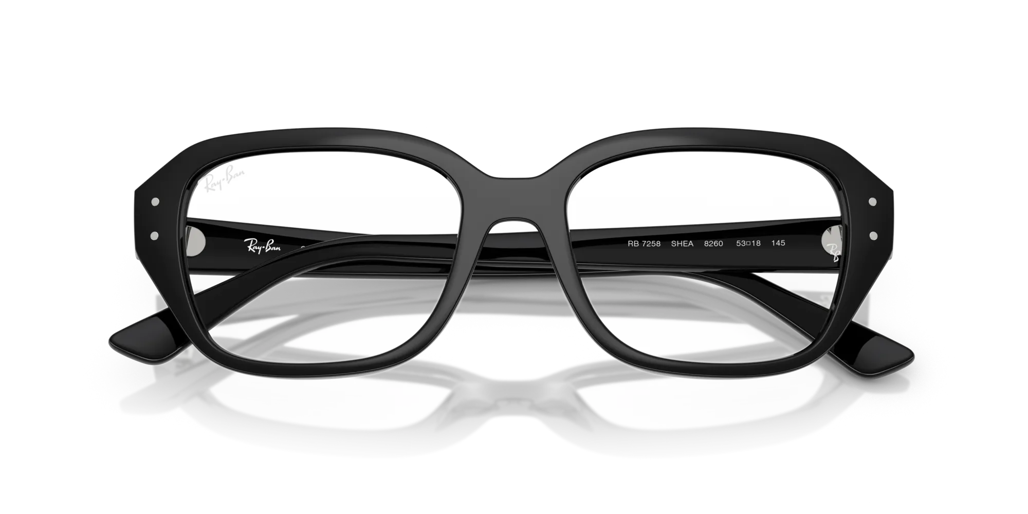 Ray - Ban RX7258 SHEA 8260 Montature da vista Iniettato Nero Trasparente Squadrata Normale - immagine 2