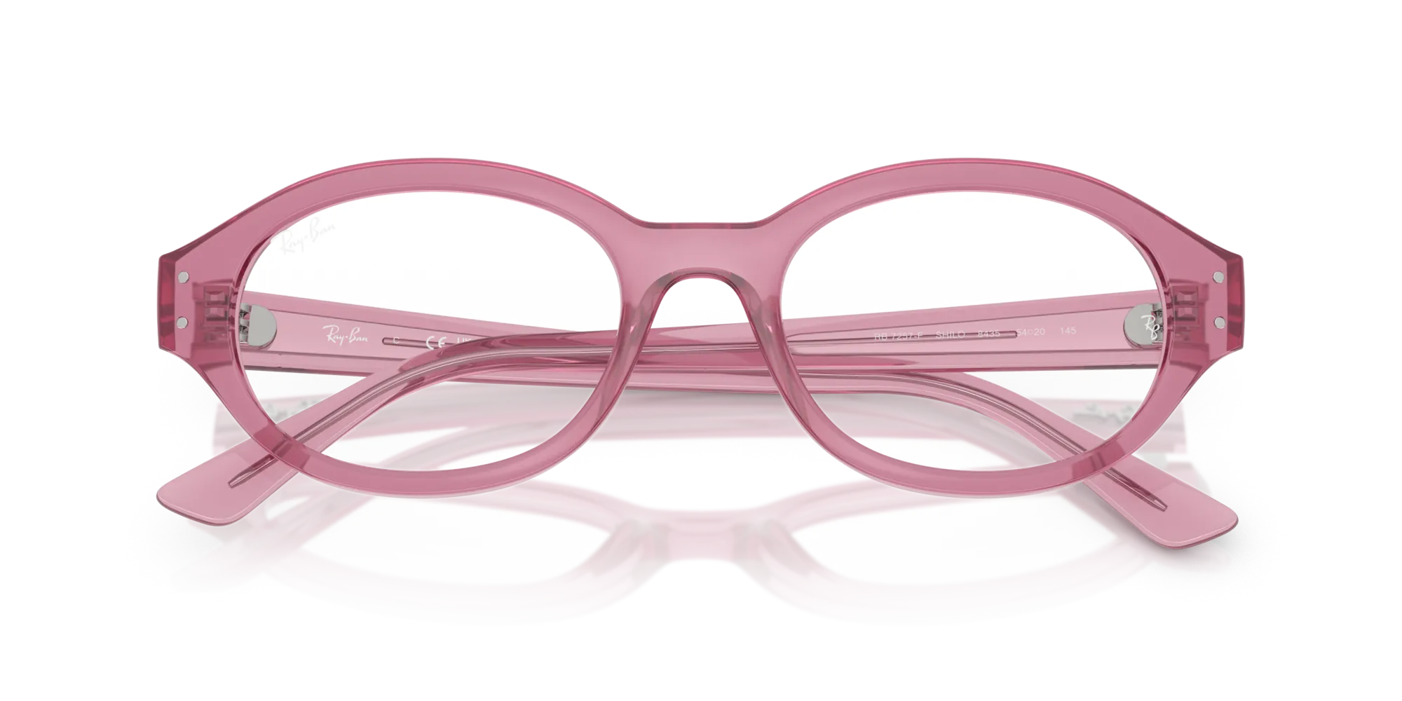 Ray - Ban RX7257 SHILO 8435 Montature da vista Iniettato Rosa Trasparente Rotonda Normale - immagine 2
