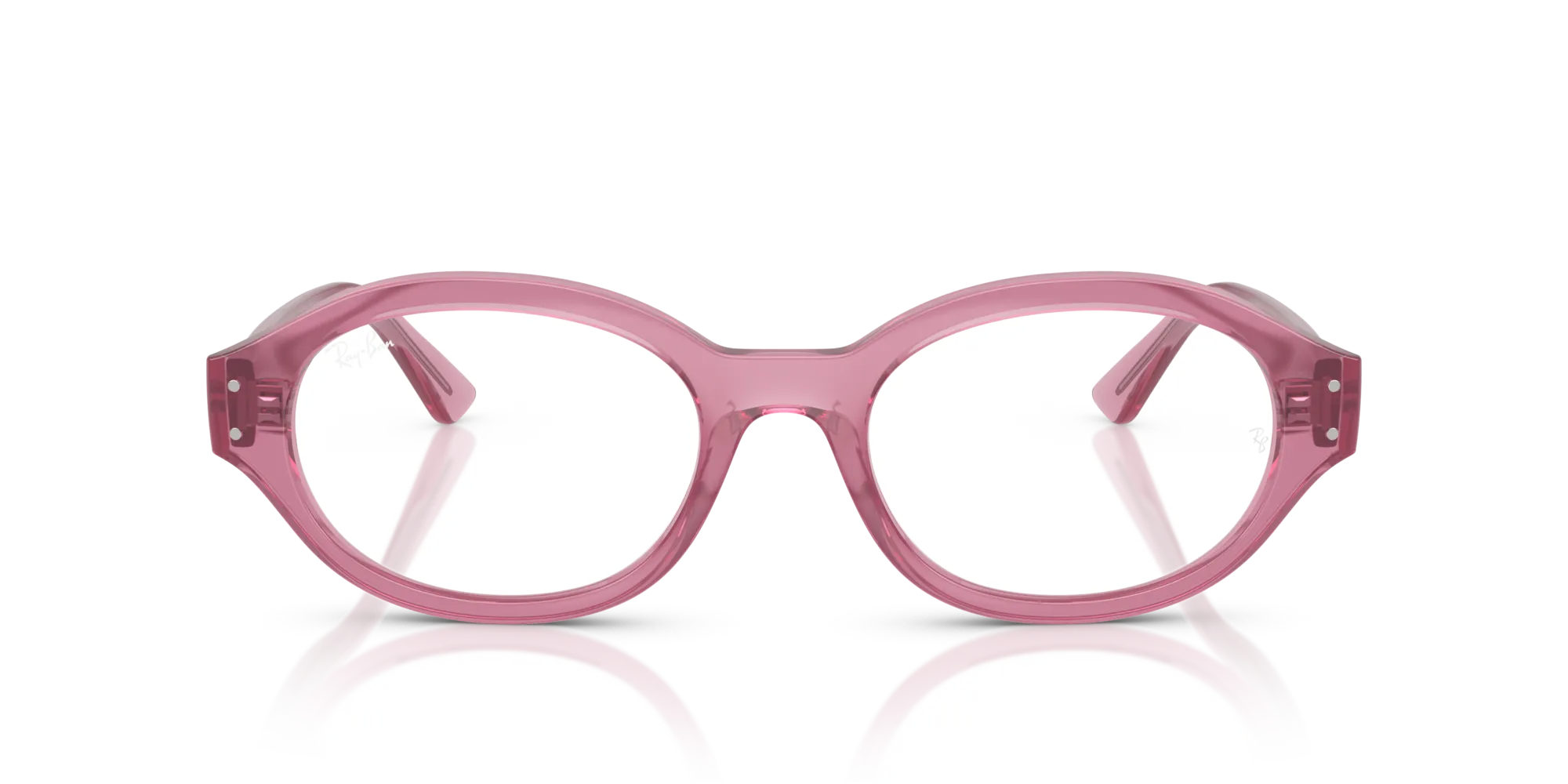 Ray - Ban RX7257 SHILO 8435 Montature da vista Iniettato Rosa Trasparente Rotonda Normale - immagine 3