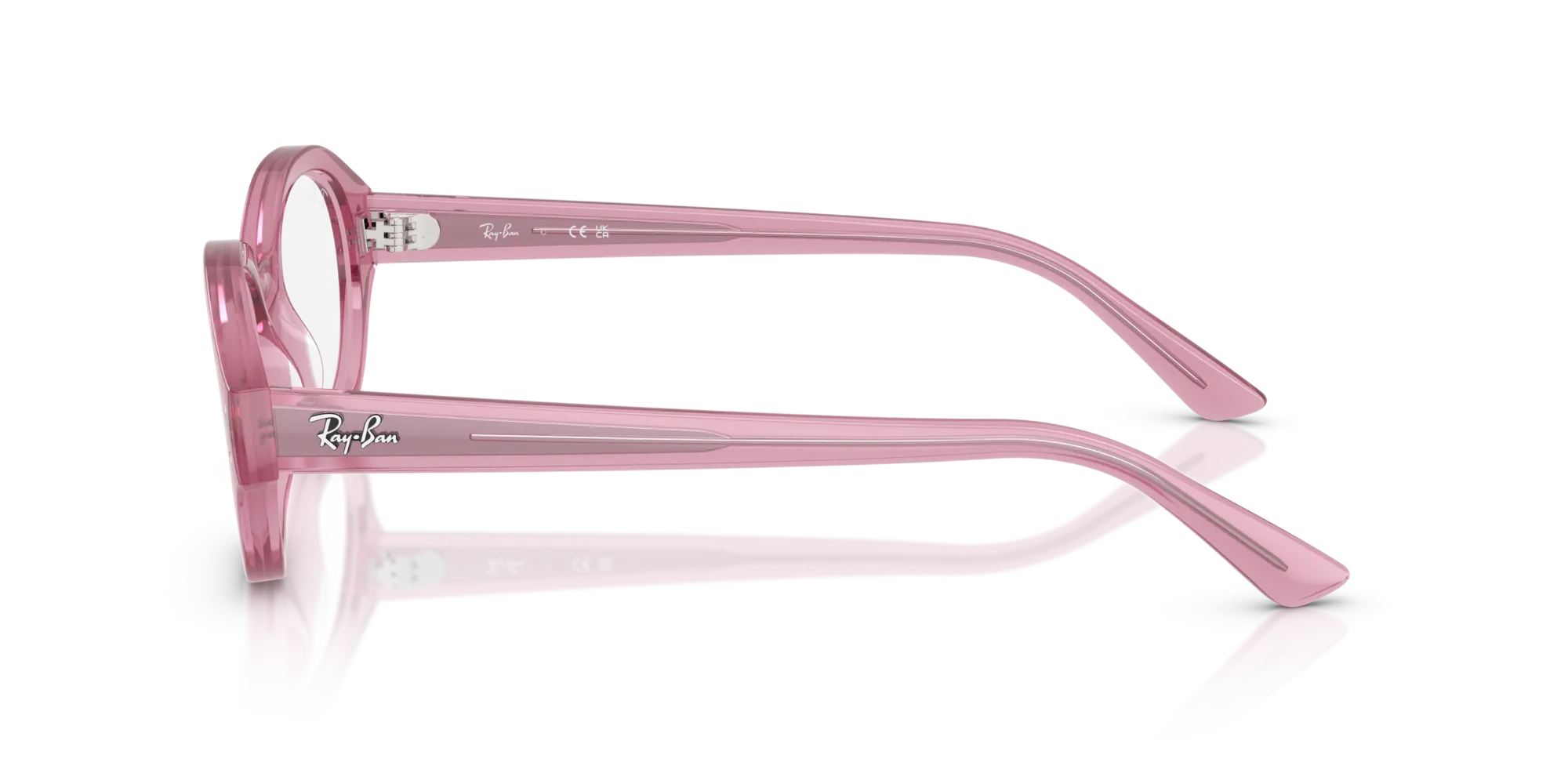 Ray - Ban RX7257 SHILO 8435 Montature da vista Iniettato Rosa Trasparente Rotonda Normale - immagine 4