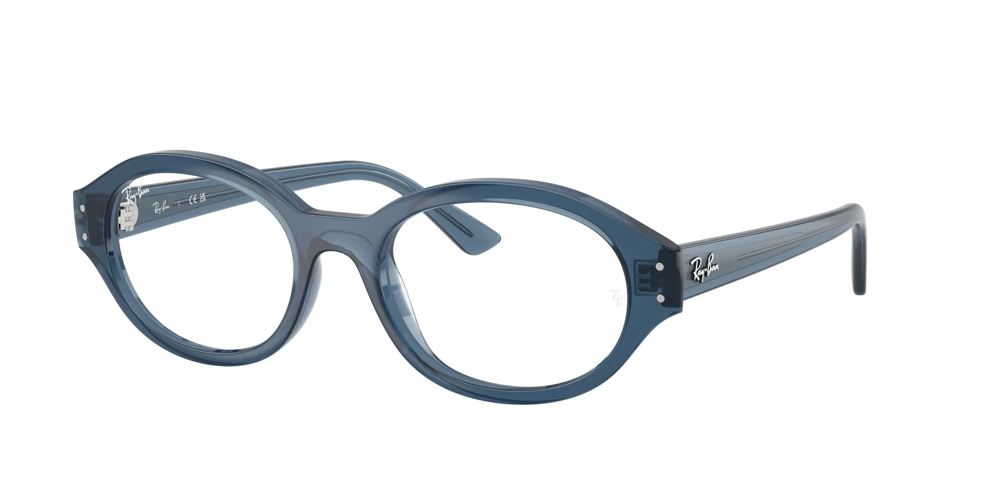 Ray - Ban RX7257 SHILO 8434 Montature da vista Iniettato Blu Trasparente Rotonda Normale - immagine 1