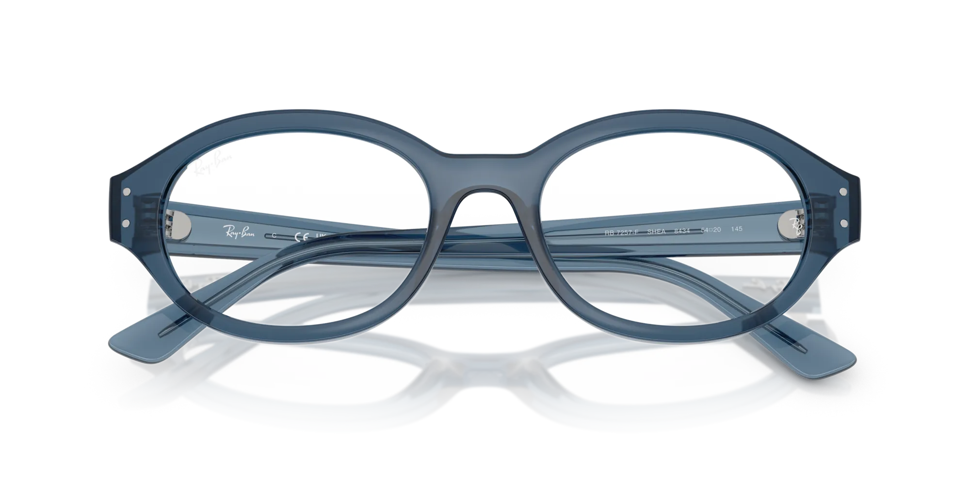 Ray - Ban RX7257 SHILO 8434 Montature da vista Iniettato Blu Trasparente Rotonda Normale - immagine 2