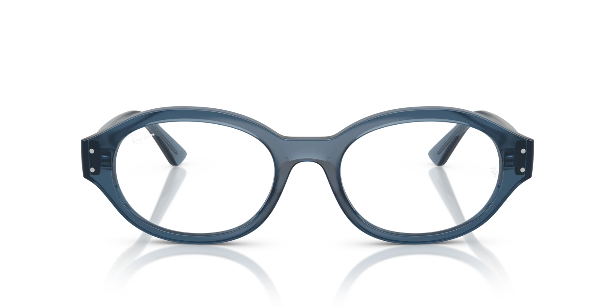 Ray - Ban RX7257 SHILO 8434 Montature da vista Iniettato Blu Trasparente Rotonda Normale - immagine 3