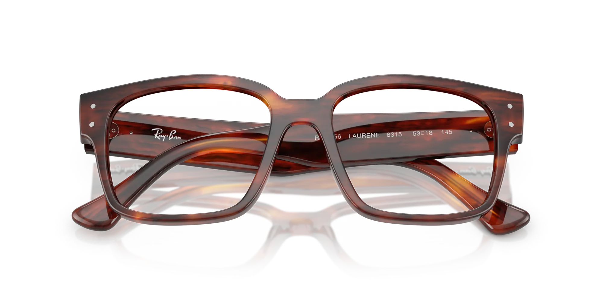 Ray - Ban RX7256 LAURENE 8315 Montature da vista Acetato Marrone Trasparente Squadrata Normale - immagine 2