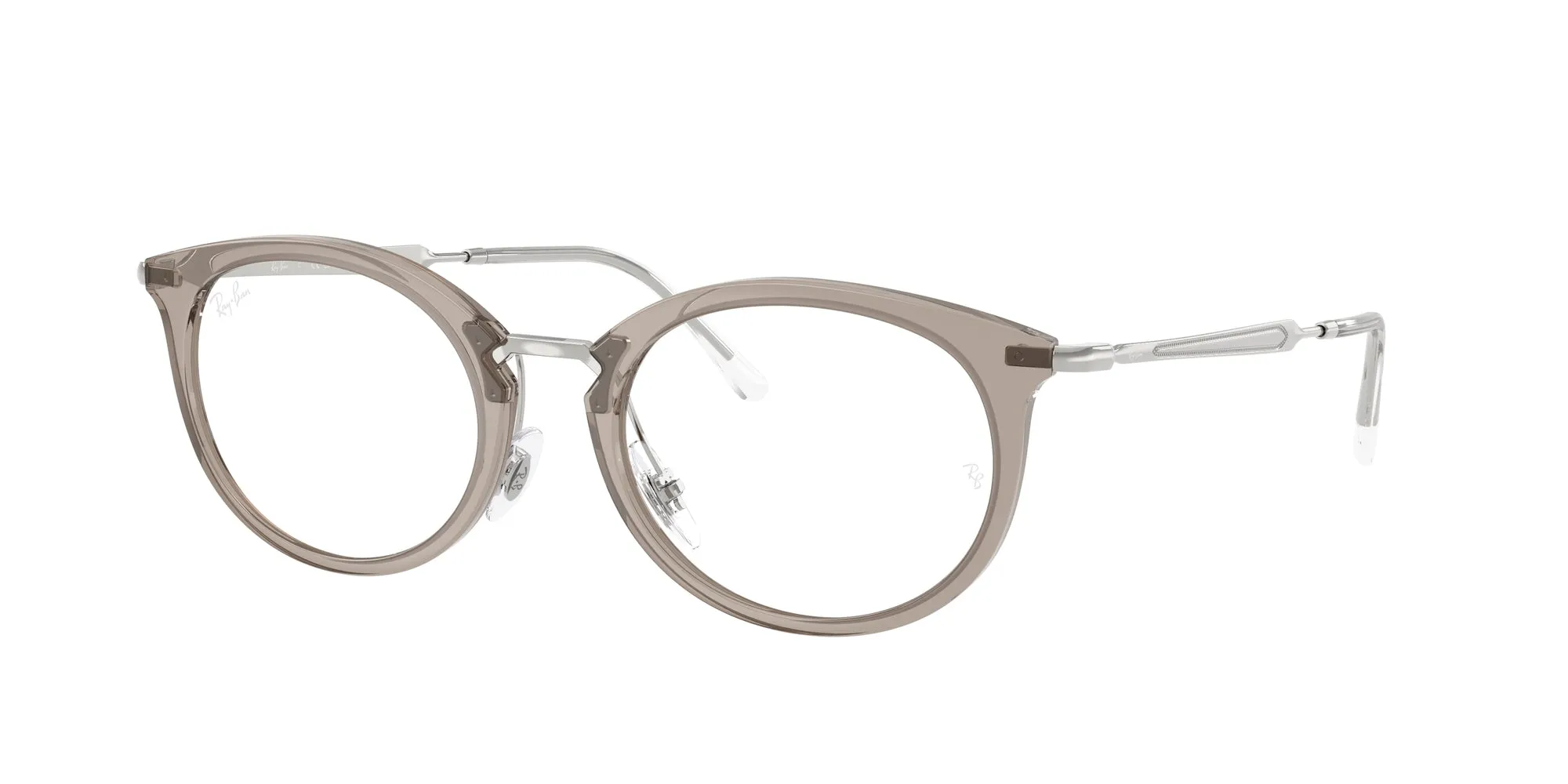 Ray - Ban RX7255 8125 Montature da vista Nylon Grigio Trasparente Rotonda Normale - immagine 1