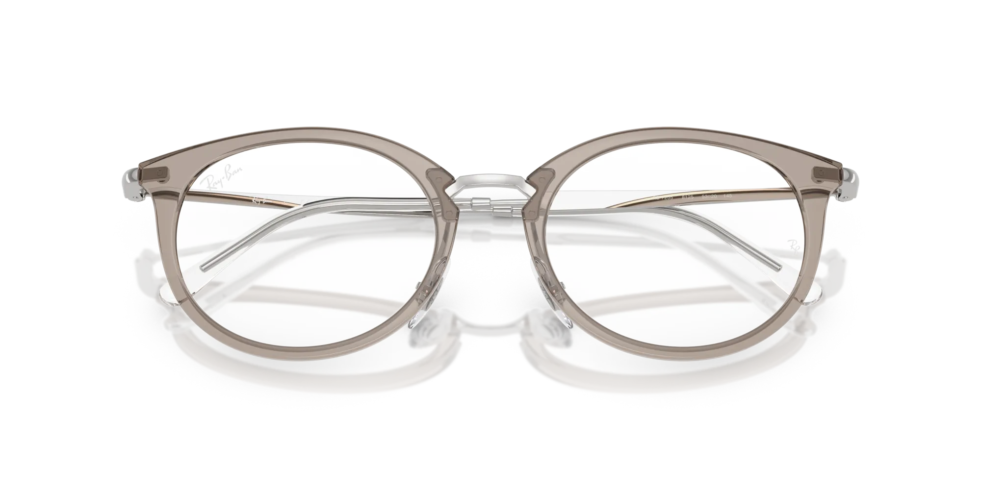 Ray - Ban RX7255 8125 Montature da vista Nylon Grigio Trasparente Rotonda Normale - immagine 2
