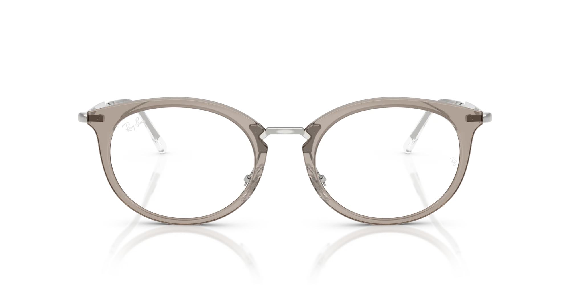Ray - Ban RX7255 8125 Montature da vista Nylon Grigio Trasparente Rotonda Normale - immagine 3