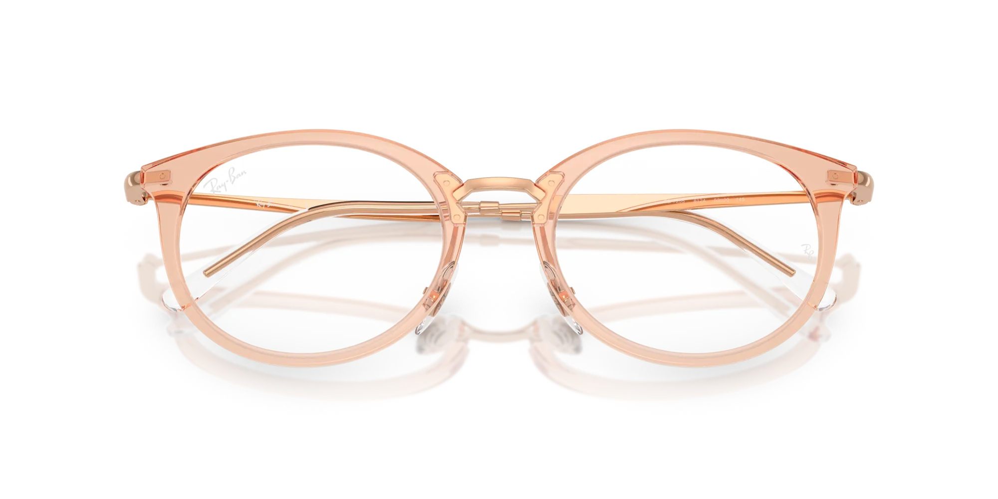 Ray - Ban RX7255 8124 Montature da vista Nylon Marrone Trasparente Rotonda Normale - immagine 2