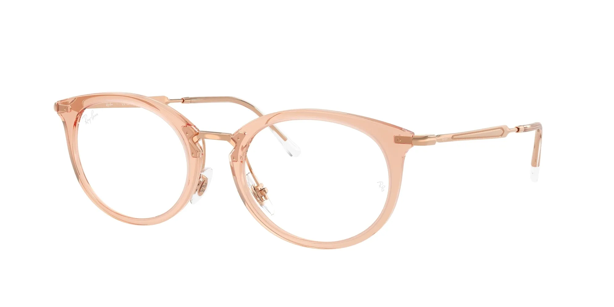 Ray - Ban RX7255 8124 Montature da vista Nylon Marrone Trasparente Rotonda Normale - immagine 1