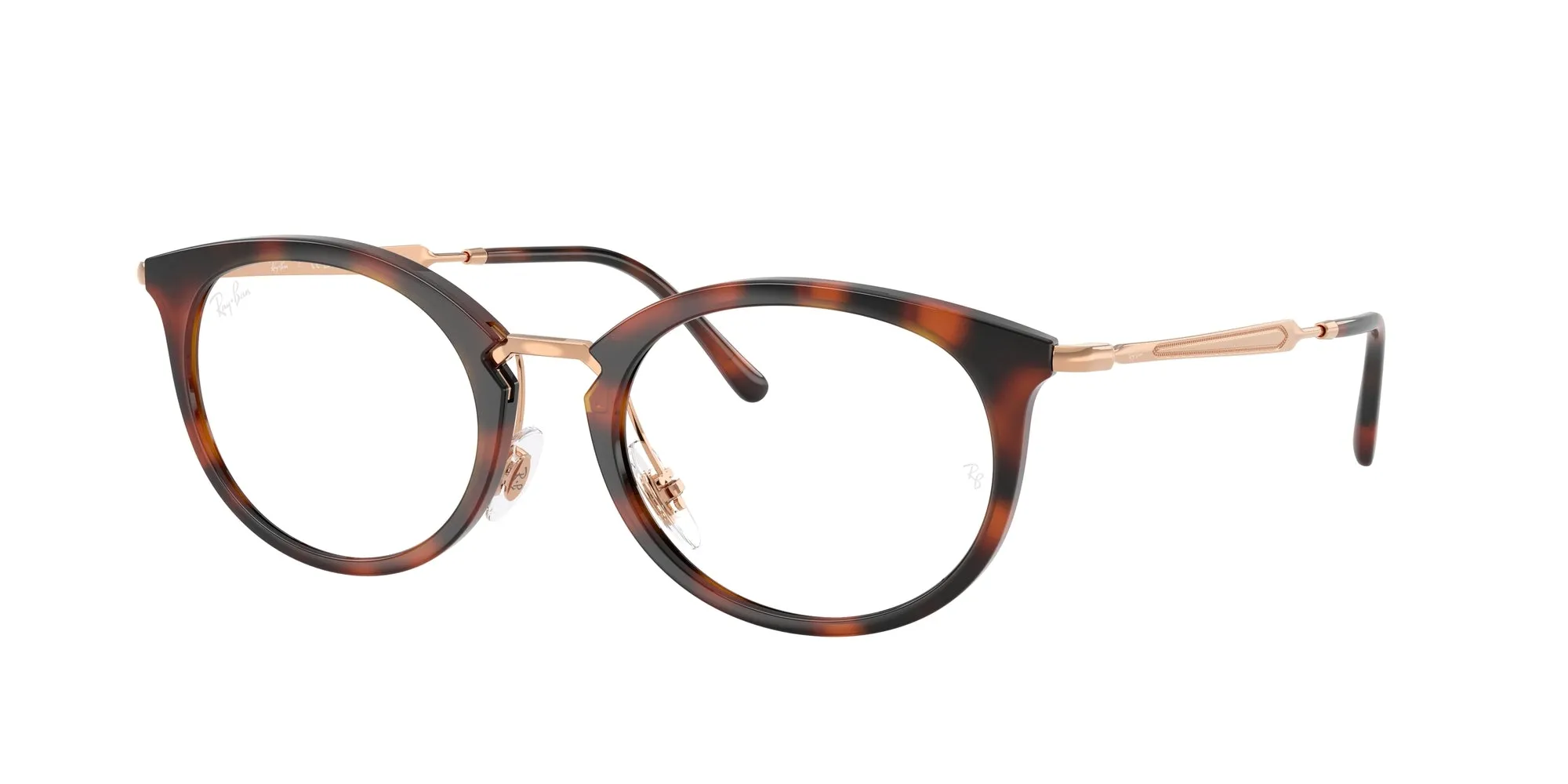 Ray - Ban RX7255 5687 Montature da vista Nylon Marrone Trasparente Rotonda Normale - immagine 1