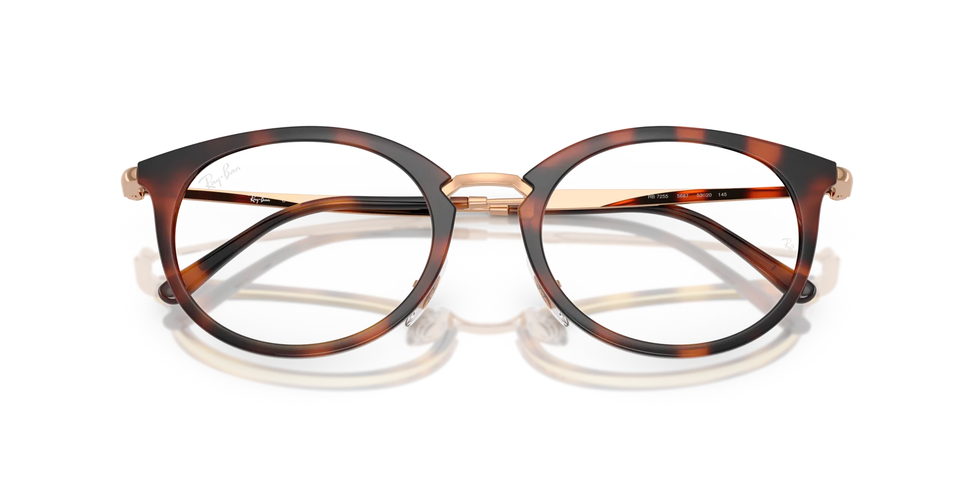 Ray - Ban RX7255 5687 Montature da vista Nylon Marrone Trasparente Rotonda Normale - immagine 2