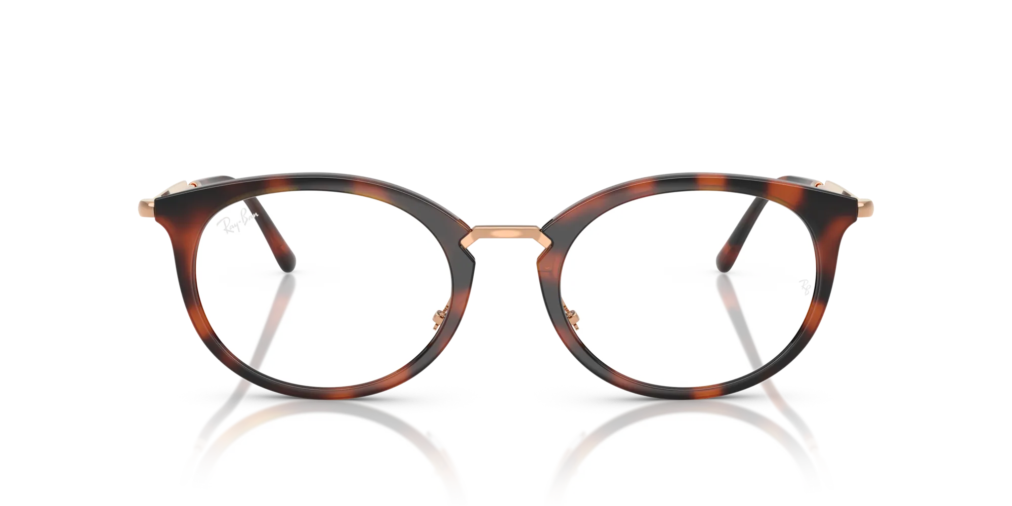 Ray - Ban RX7255 5687 Montature da vista Nylon Marrone Trasparente Rotonda Normale - immagine 3