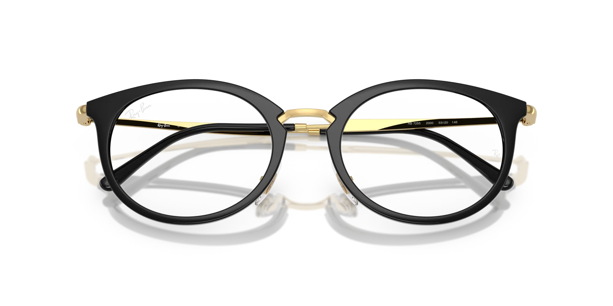 Ray - Ban RX7255 2000 Montature da vista Nylon Nero Trasparente Rotonda Normale - immagine 2